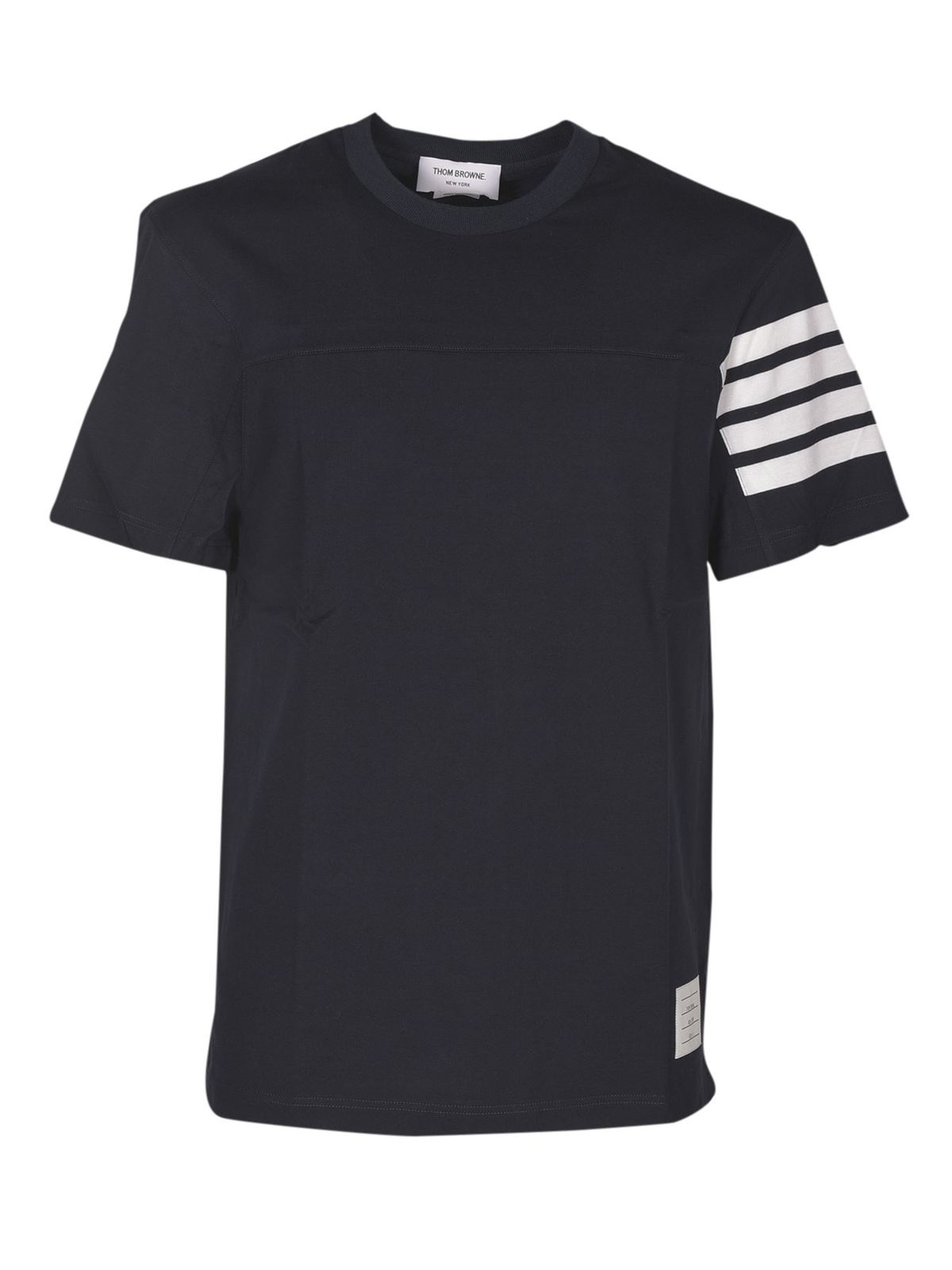 Thom Browne Striped detail cotton T-shirt in black