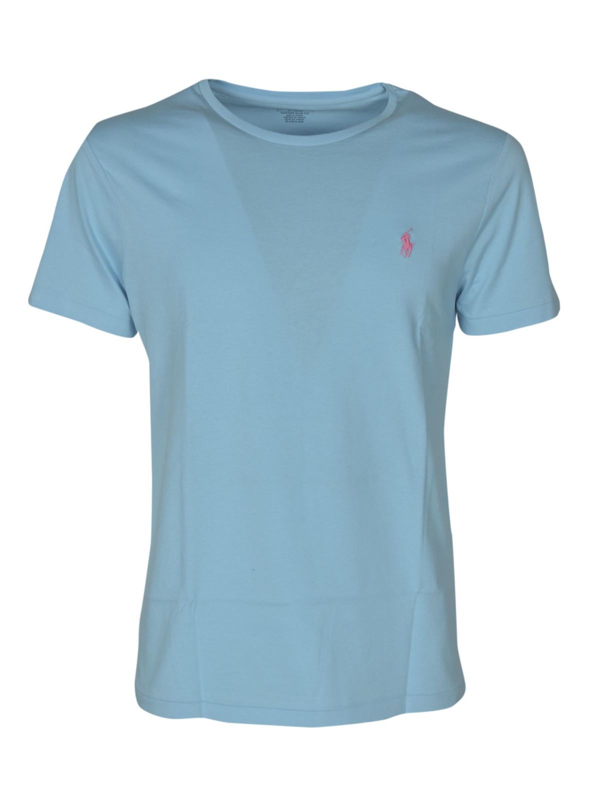 Polo Ralph Lauren Contrasting Logo T-shirt In Light Blue