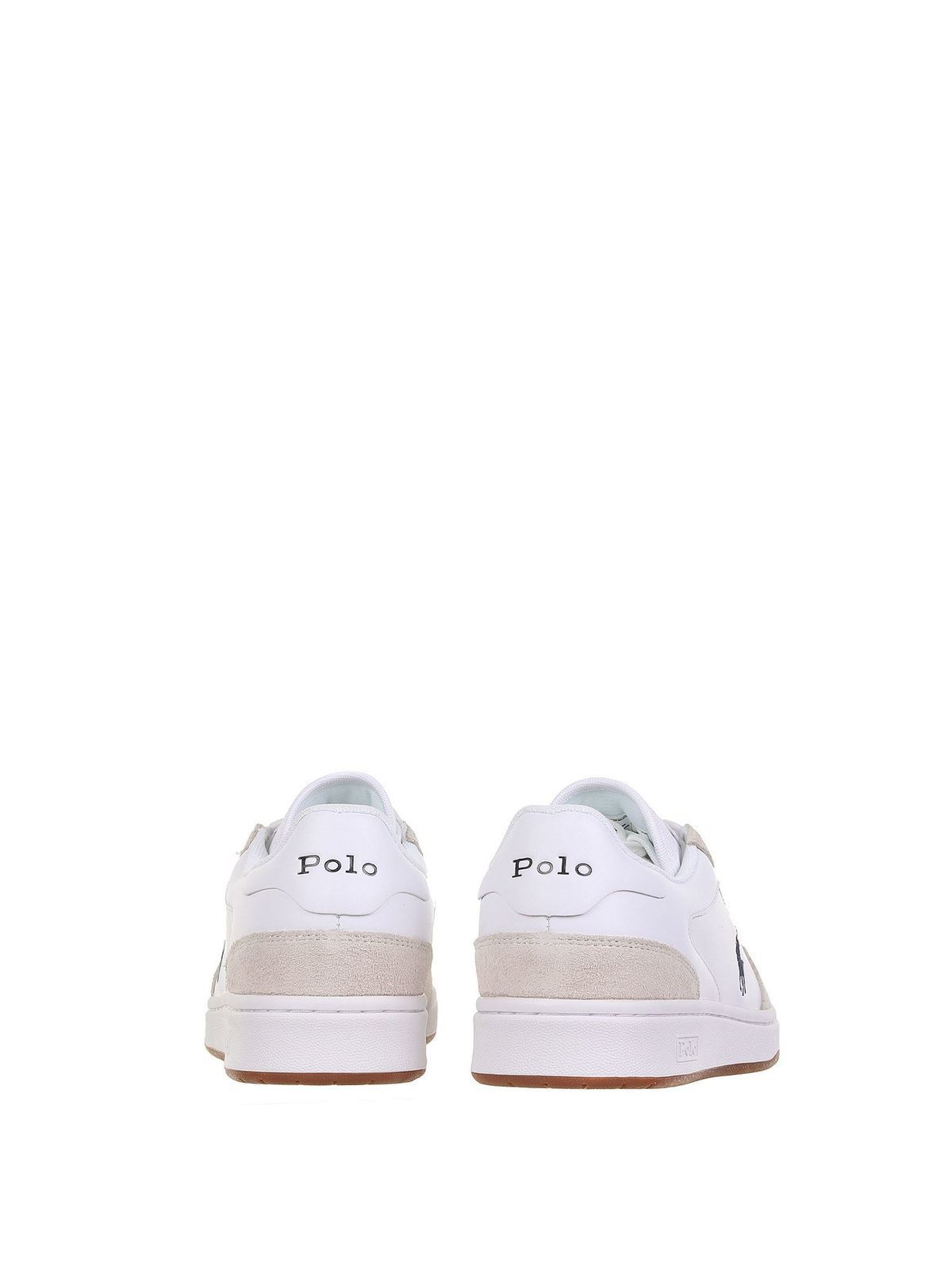 Shop Polo Ralph Lauren Court Sneakers In White