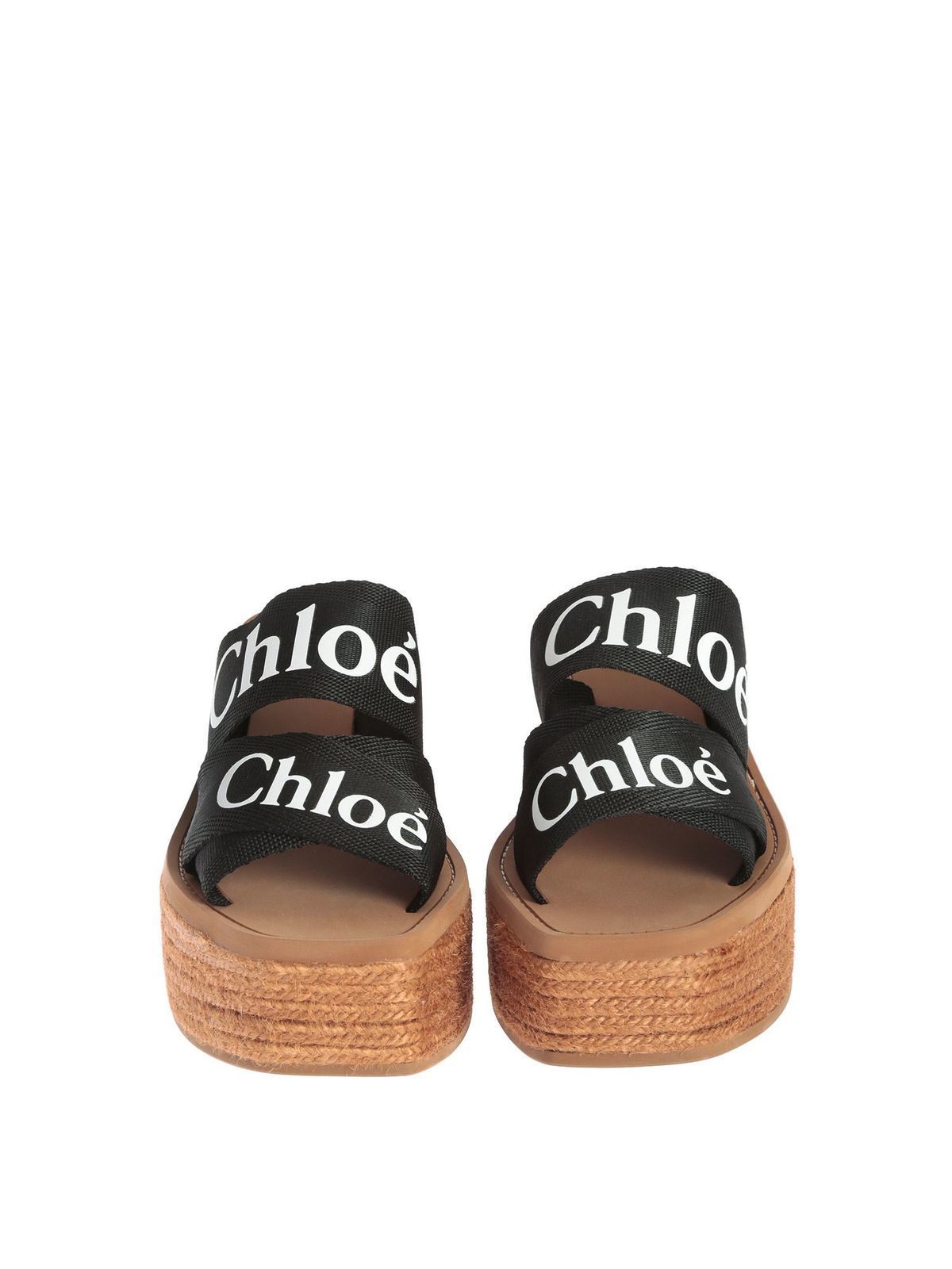 Espadrilles Chloe' - Wedge Woody espadrilles in black - CHC21U44908001