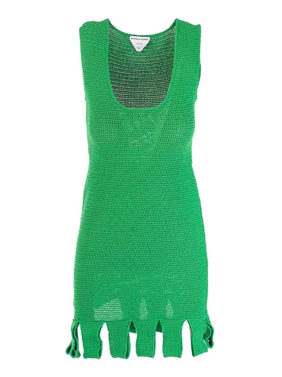 Bottega Veneta Racked dress in Parakeet color|656578V0S904809