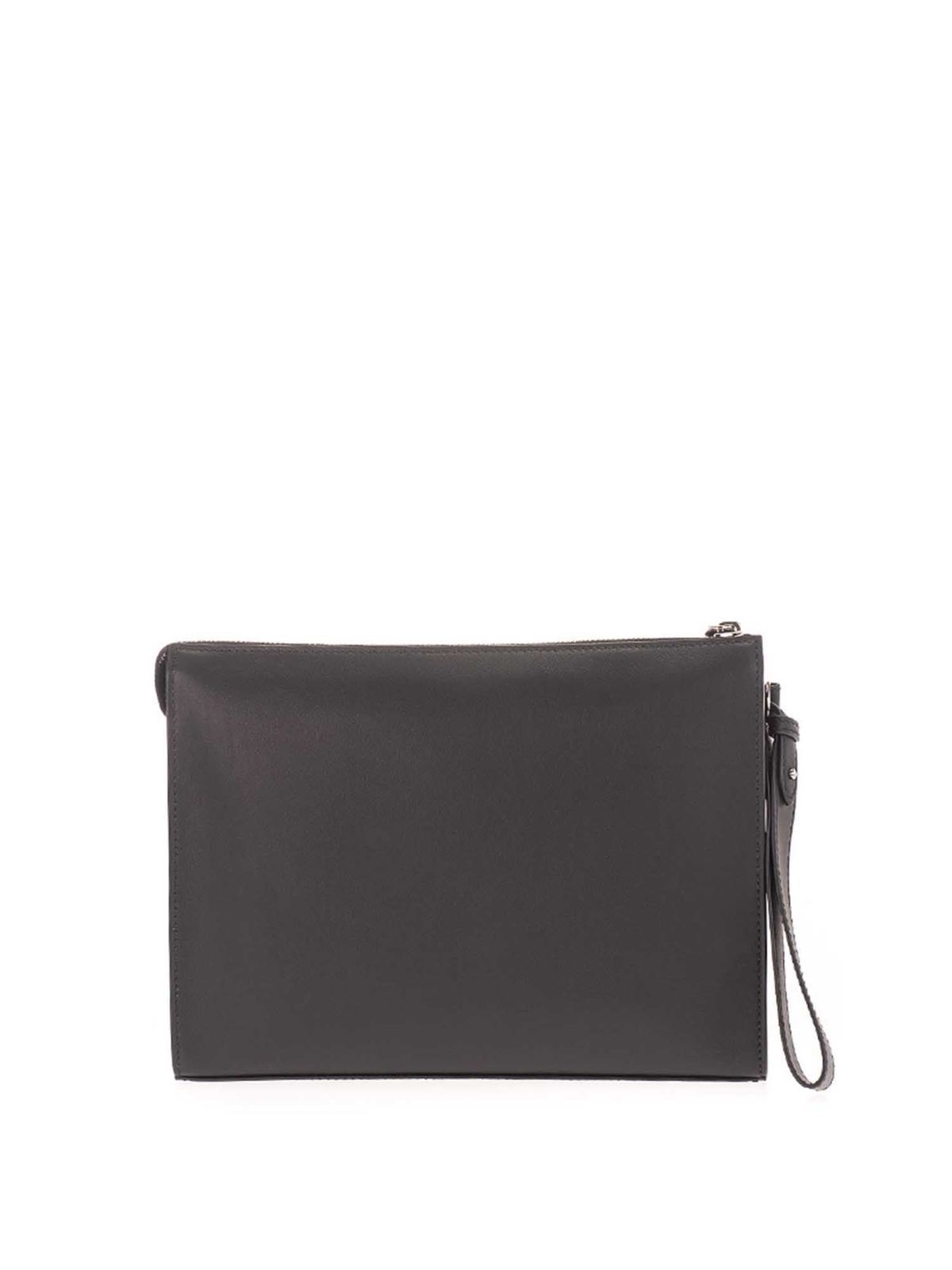 Clutches Fendi - Fendi Roma flat pouch bag in black - 7VA491AFBFF0GXN