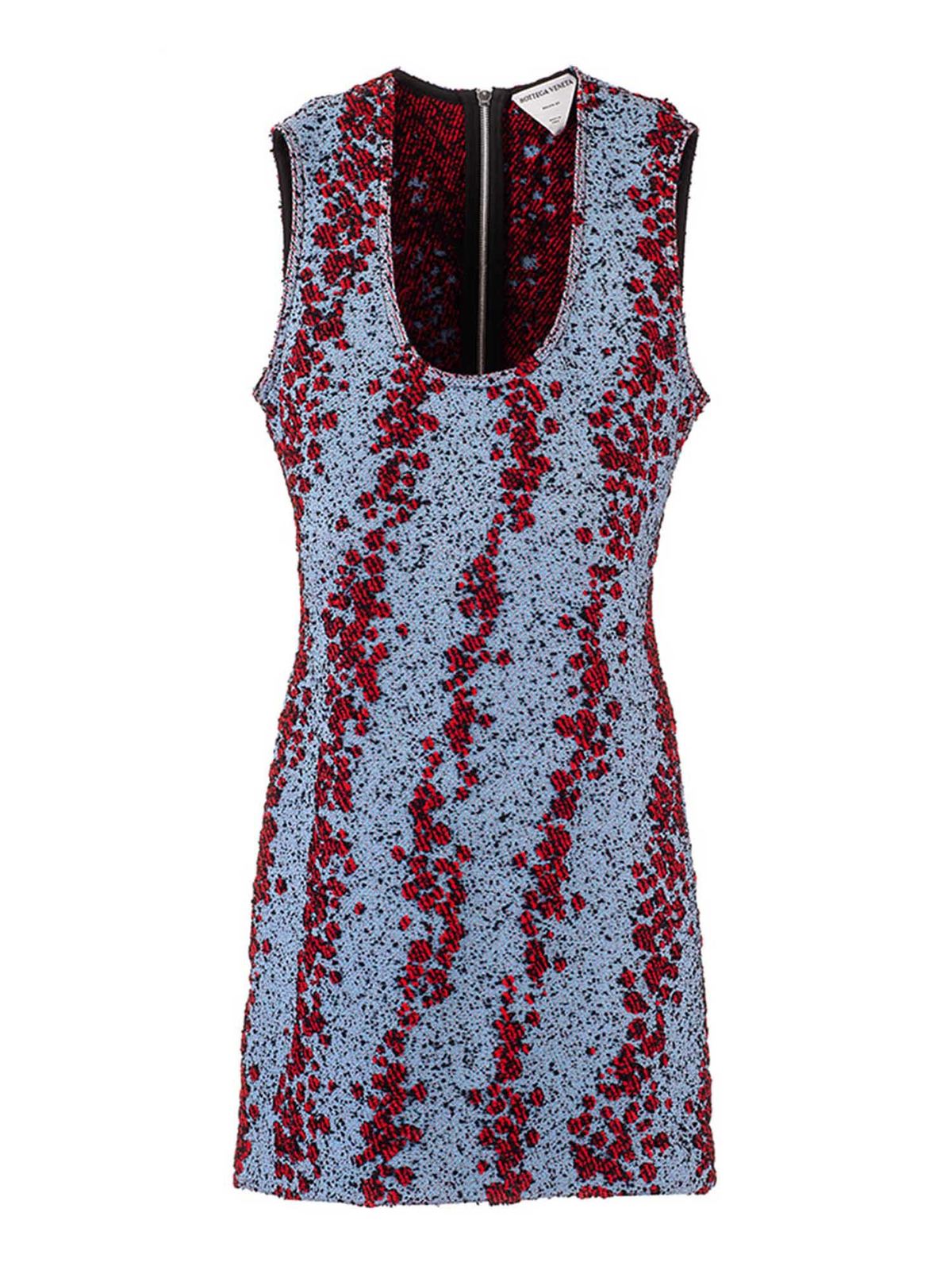 Bottega Veneta Sleeveless dress in light blue red and black