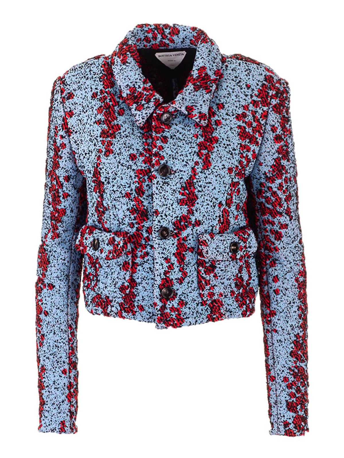 Bottega Veneta Single-breasted jacket in light blue red and