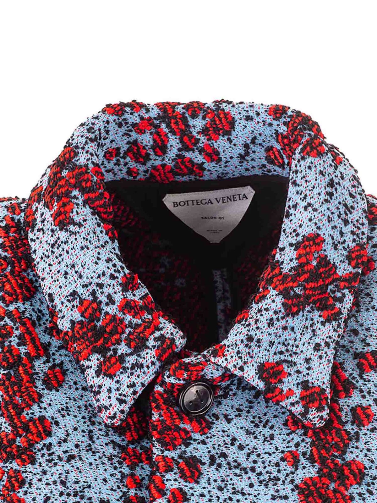 Bottega Veneta Single-breasted jacket in light blue red and