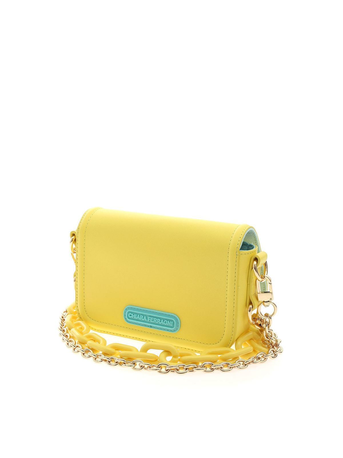Chiara Ferragni small eyelike crossbody bag in yellow