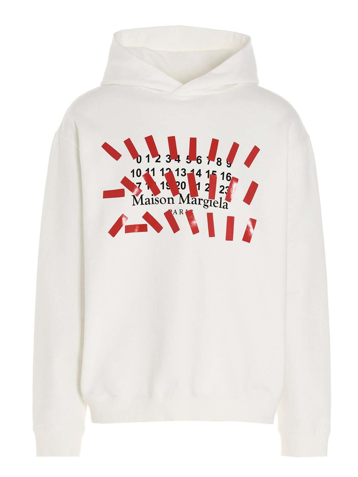 Maison Margiela Cotton hoodie with logo in white
