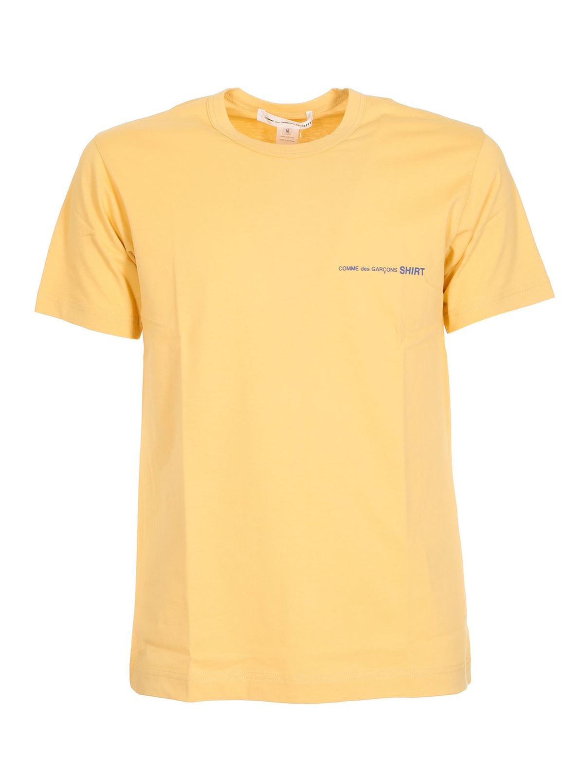 Comme Des Garçons Shirt Logo T-shirt In Yellow