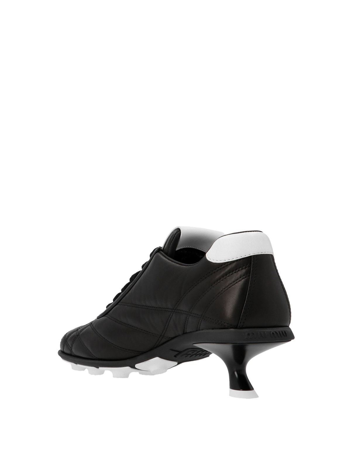 Miu Miu Heeled leather sneakers - Black - Women