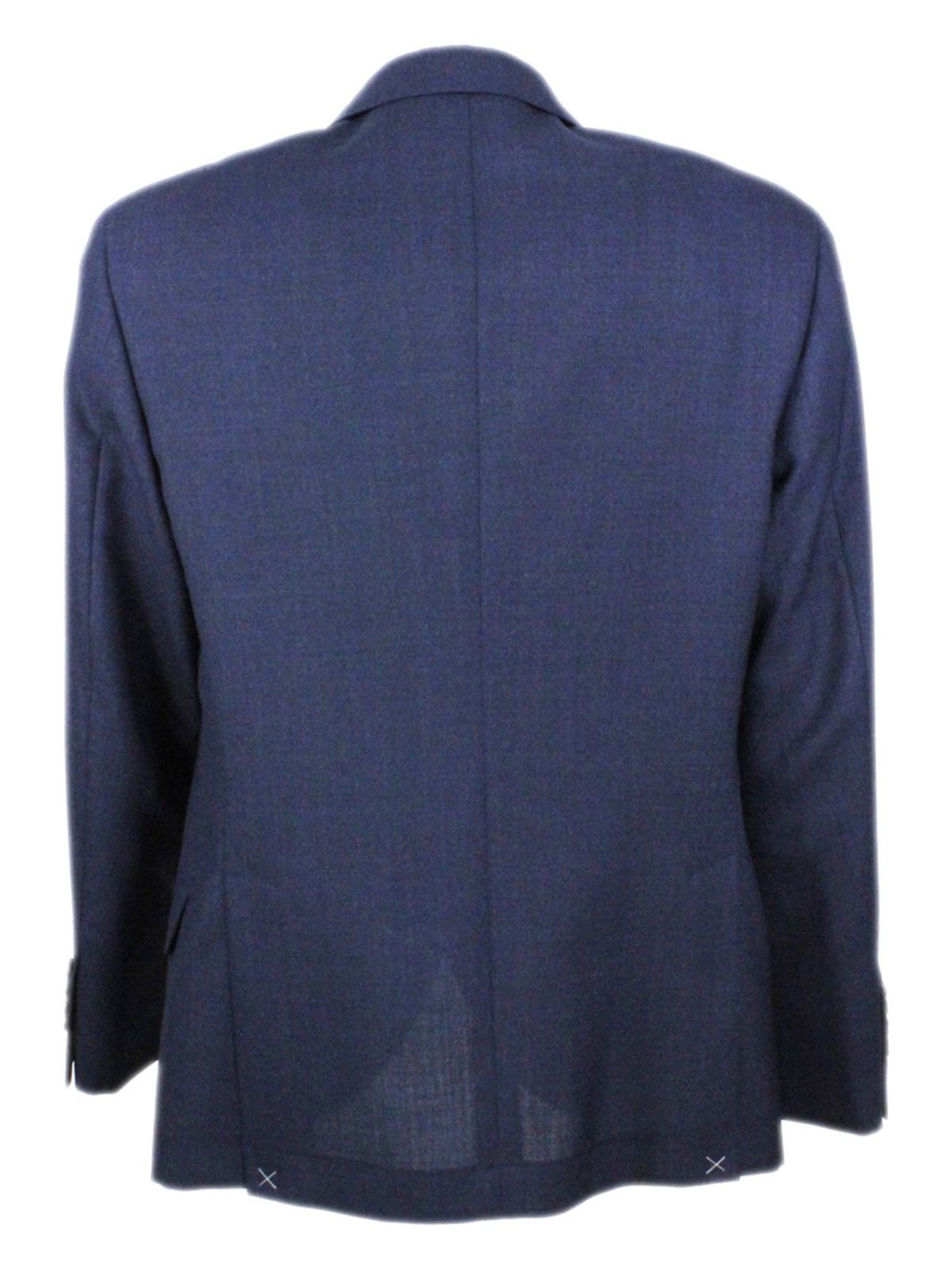 Shop Brunello Cucinelli Notch Lapels Jacket In Blue