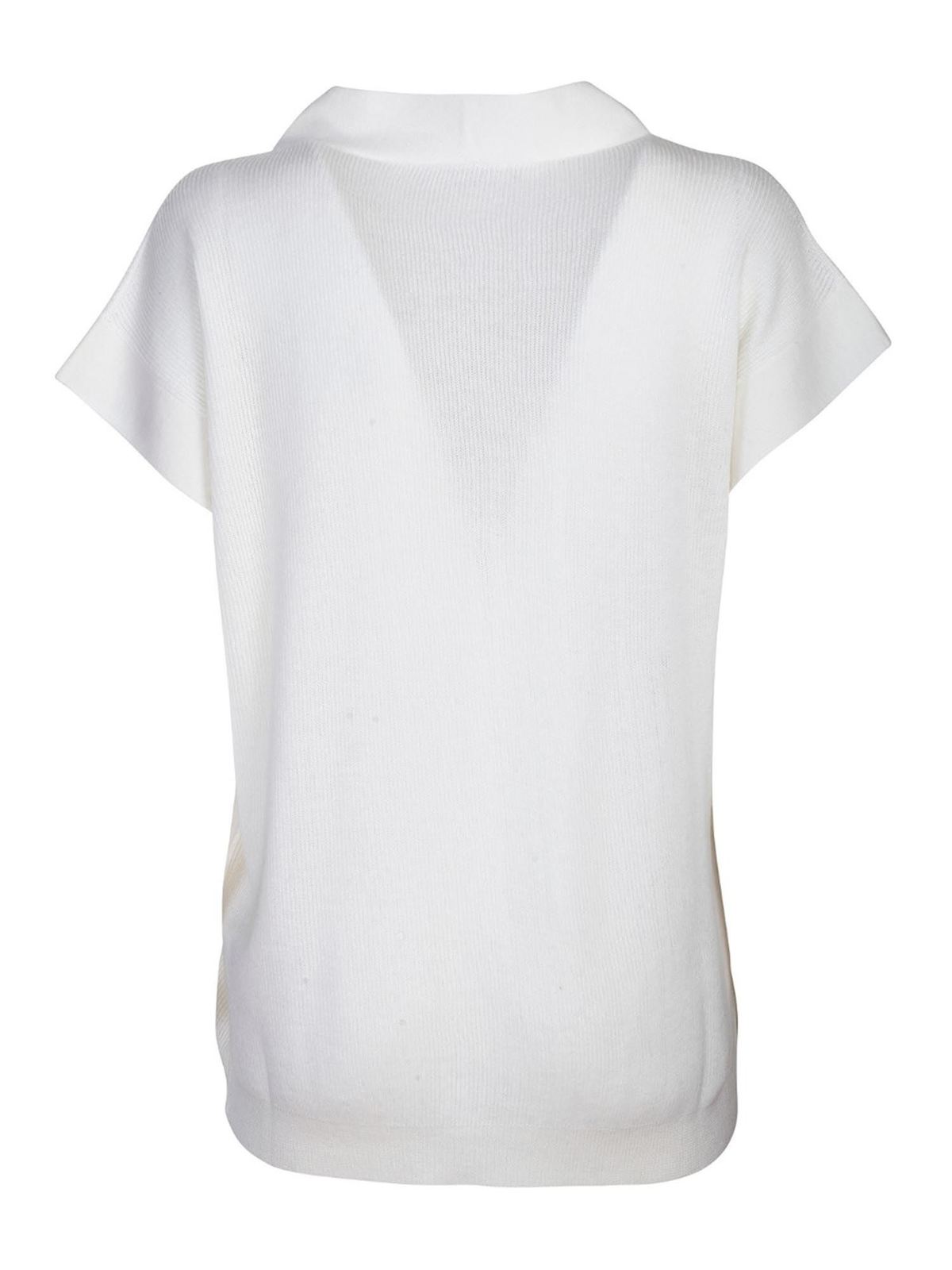 Fabiana Filippi V-neck short sleeve sweater in white