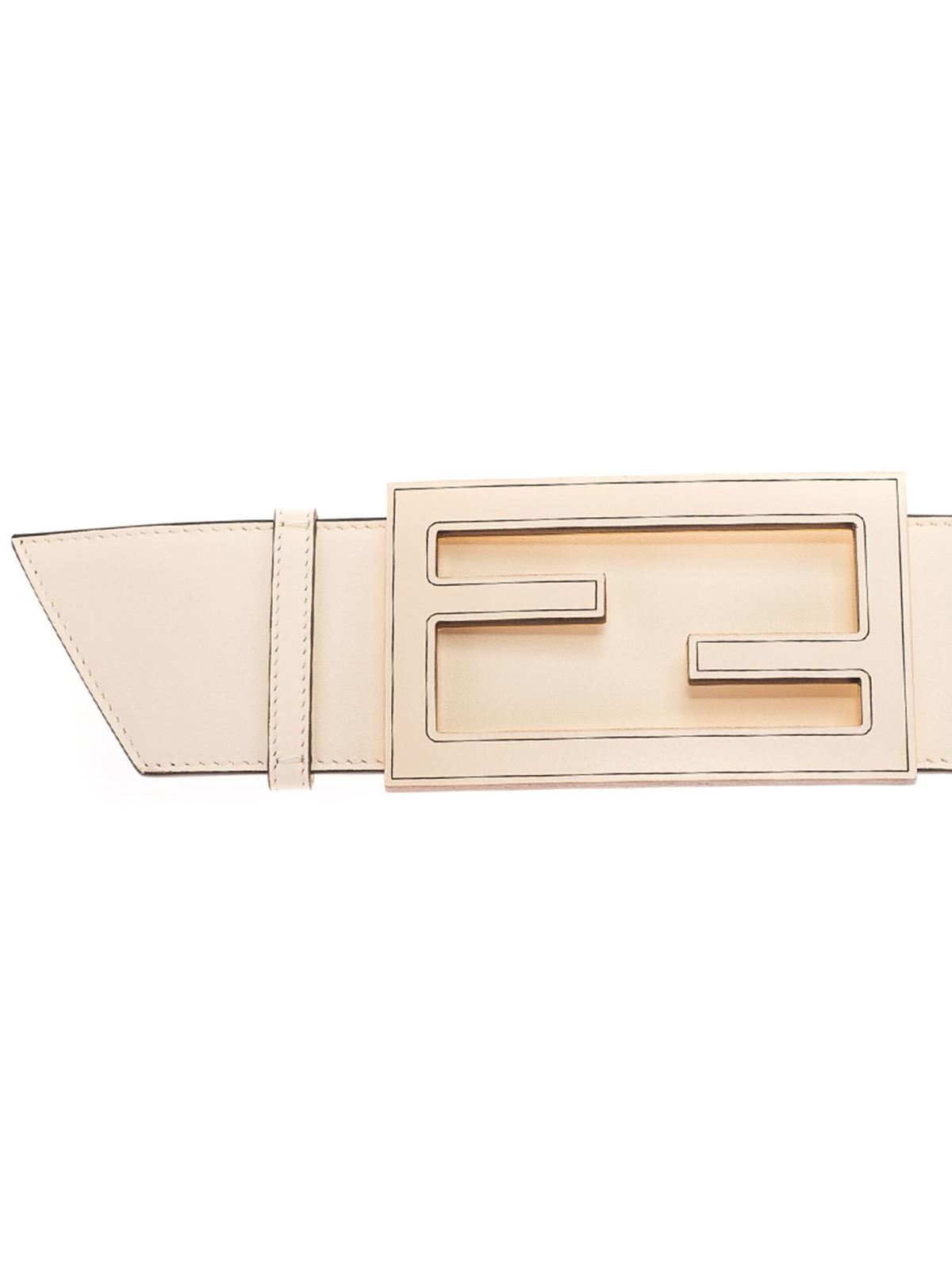 Fendi Baguette FF belt in white White Women 8C0616AAIWF0K7E