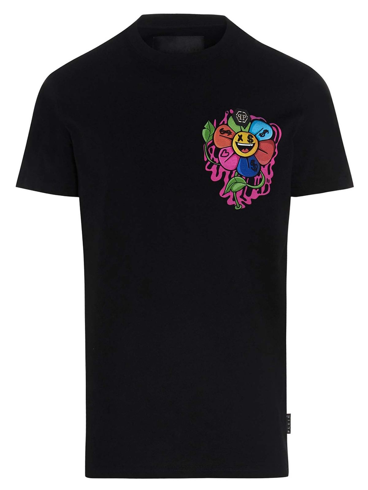 Philipp Plein Flowers print T-shirt in black