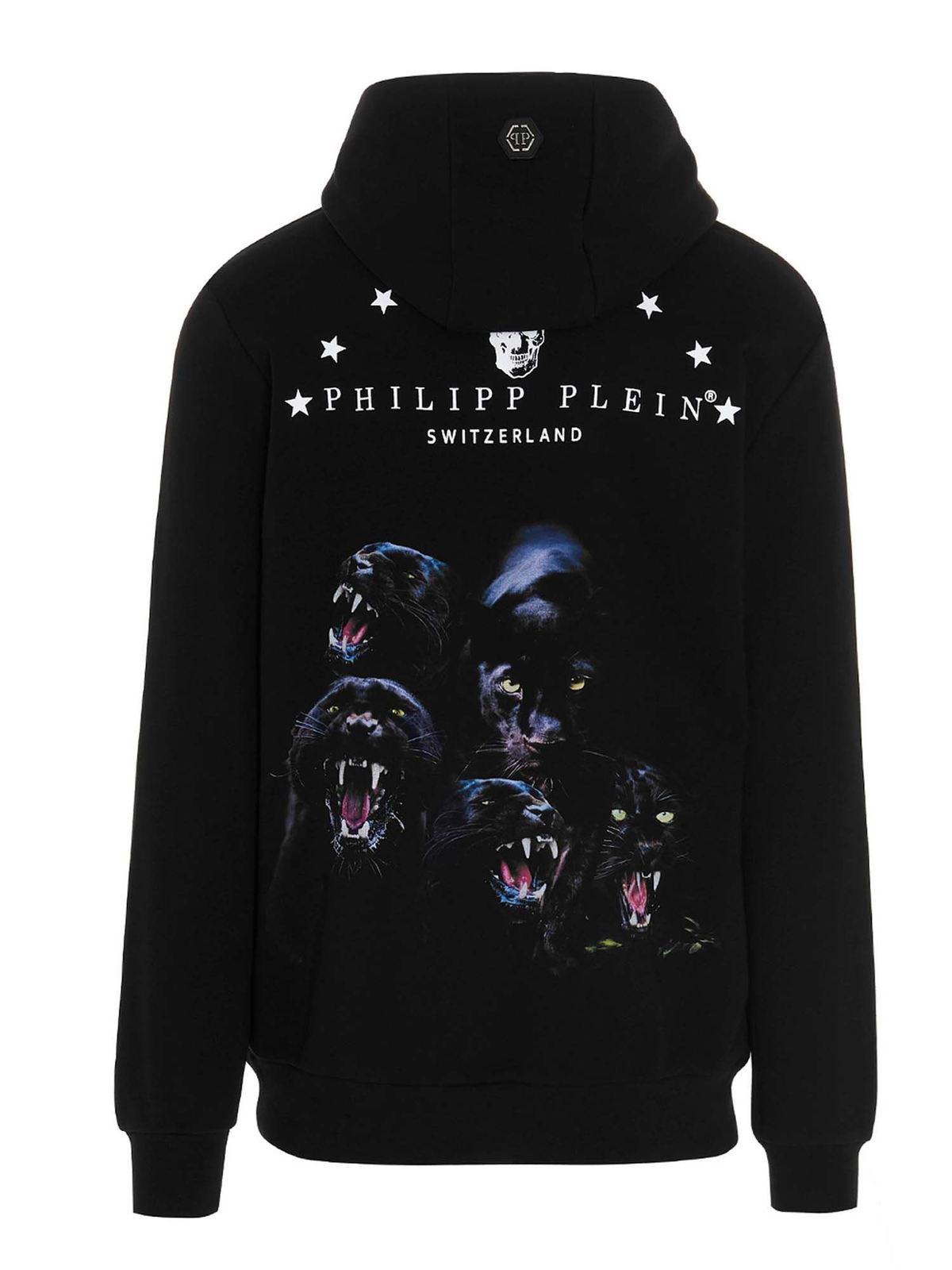 パーカー・フーディ PHILIPP PLEIN Logo patch hoodie (PAECMJB3611PTE003N 0202) Philipp Plein Logo Patch Hoodie - Black | PAECMJB3612PTE003N0202