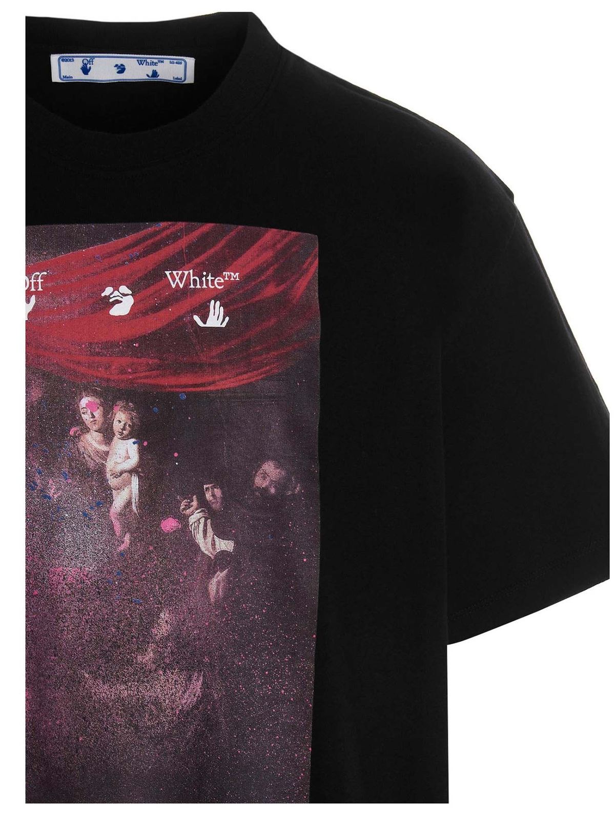 Off-White Spray Caravaggio t-shirt in black|OMAA038S21JER0051001