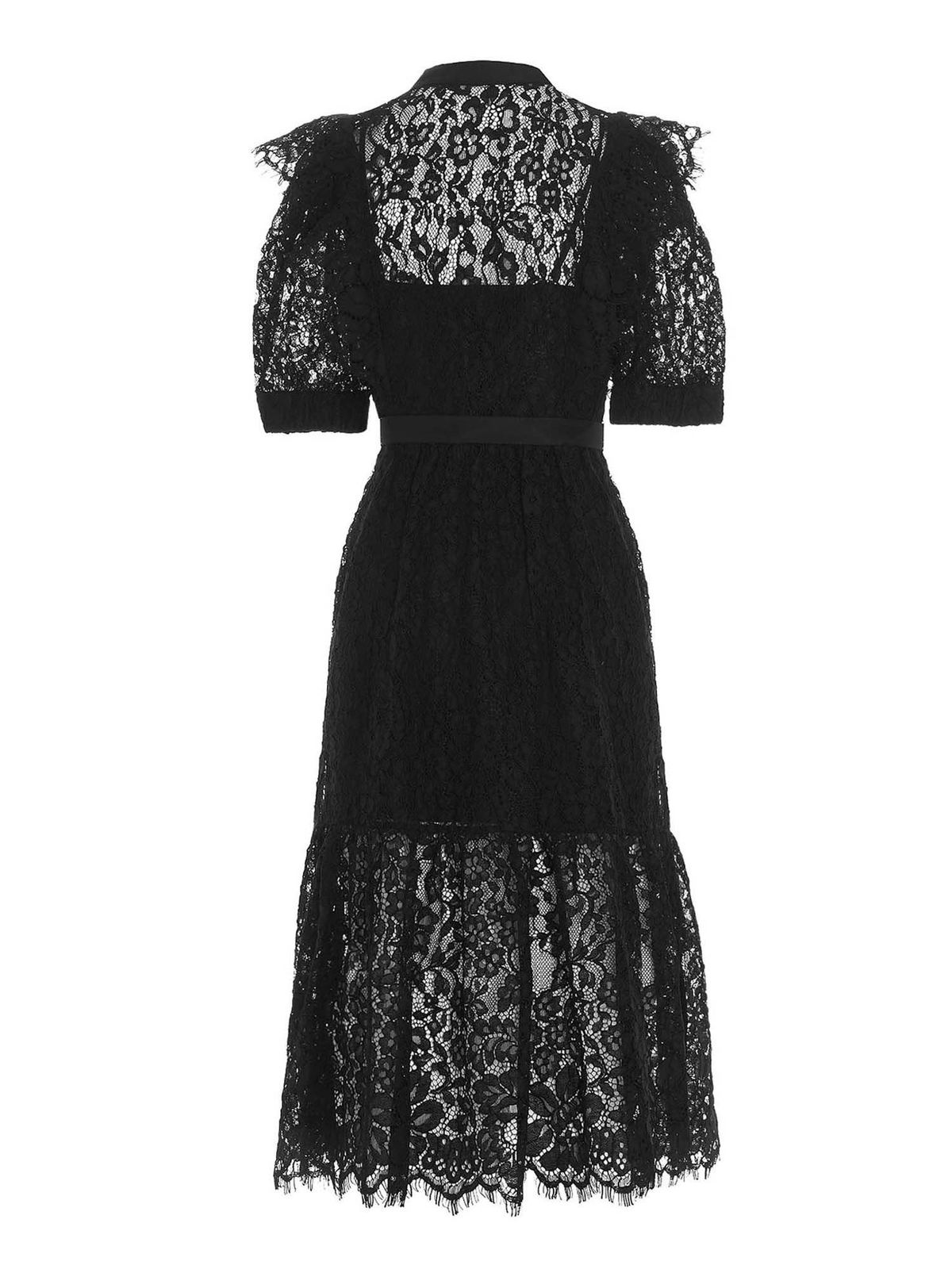 Self Portrait Lace midi dress in black - Black|SS21003MBLACK