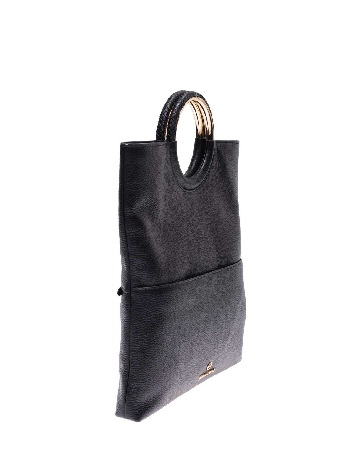 Michael Kors Leather Handle Bag - Black Handle Bags, Handbags