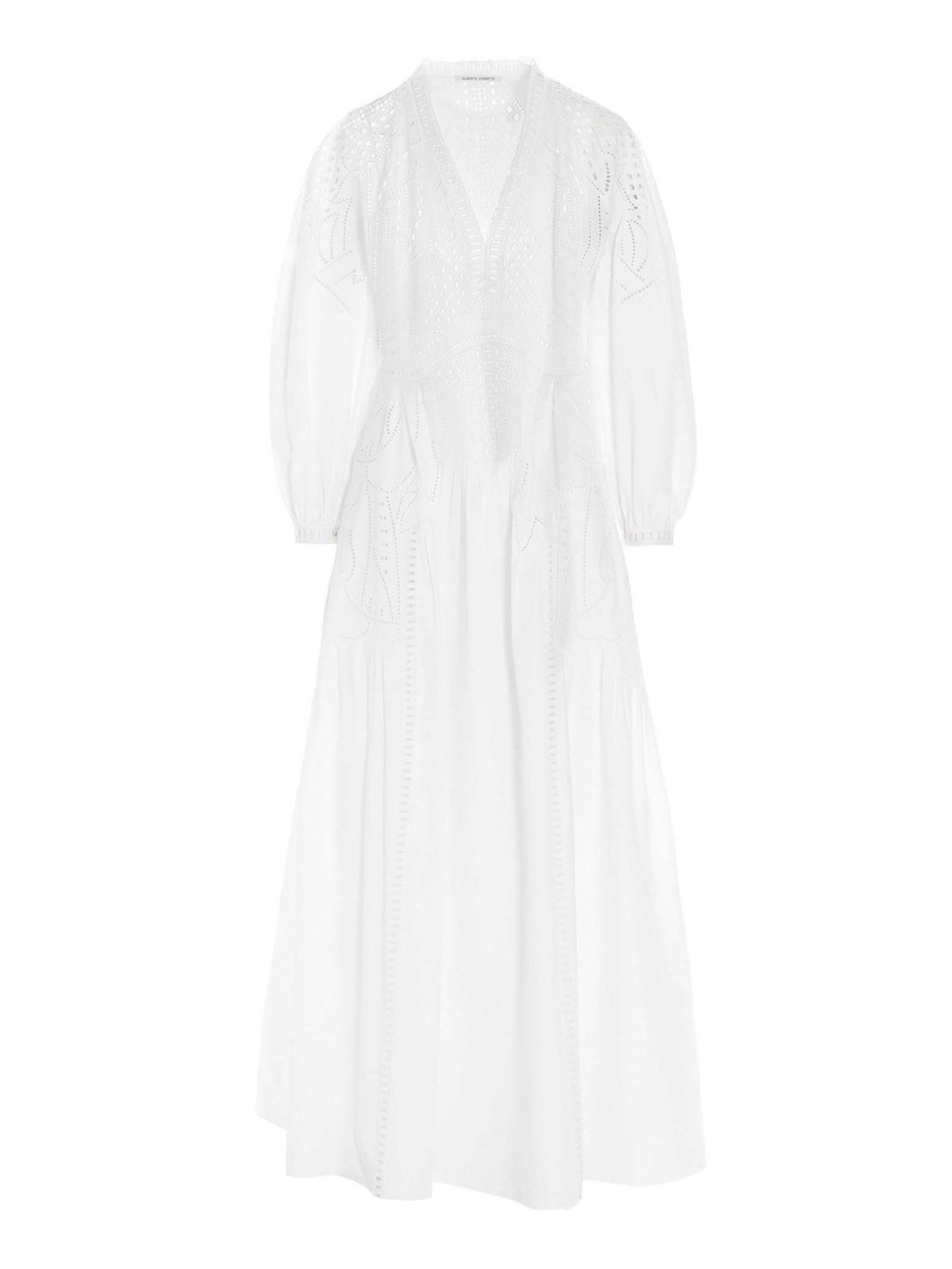 ワンピース A FERRETTI Sangallo dress White A04461639 Alberta Ferretti White Sangallo dress for Women Online USA