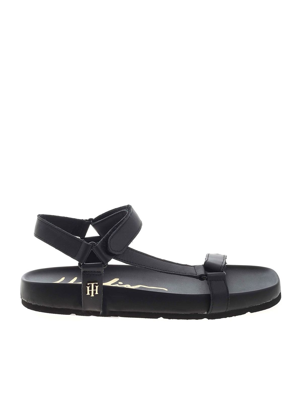 Tommy Hilfiger - Logo sandals in black FW0FW05623BDS