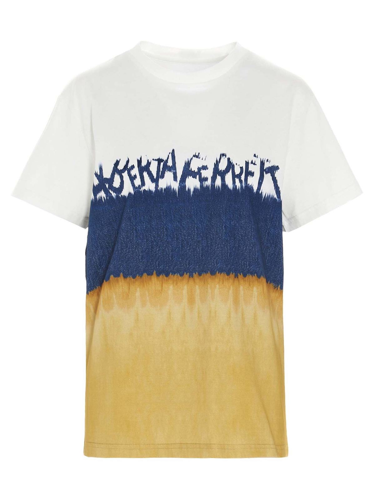 Alberta Ferretti Oceanic Tie-dye T-shirt In Ocra Color In Multicolour