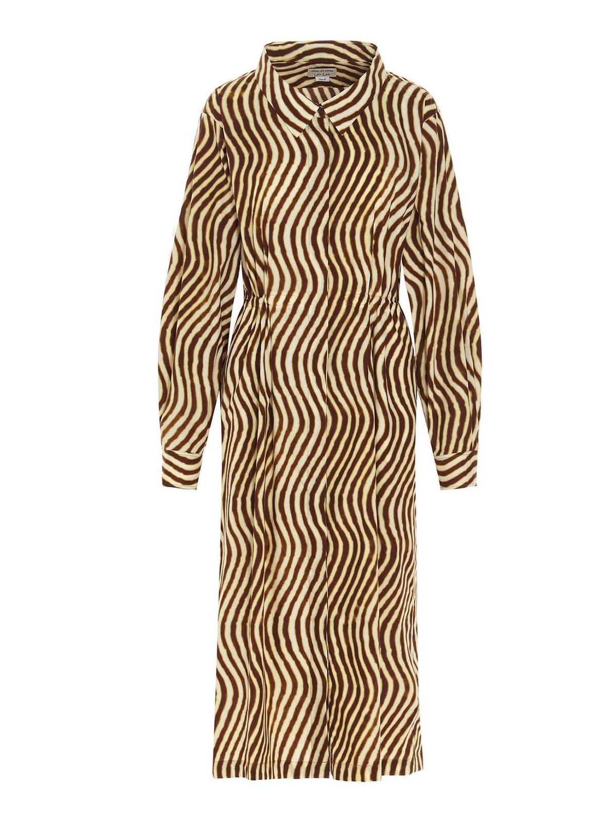 Maxi dresses Dries Van Noten - Len Lye dress in brown and beige