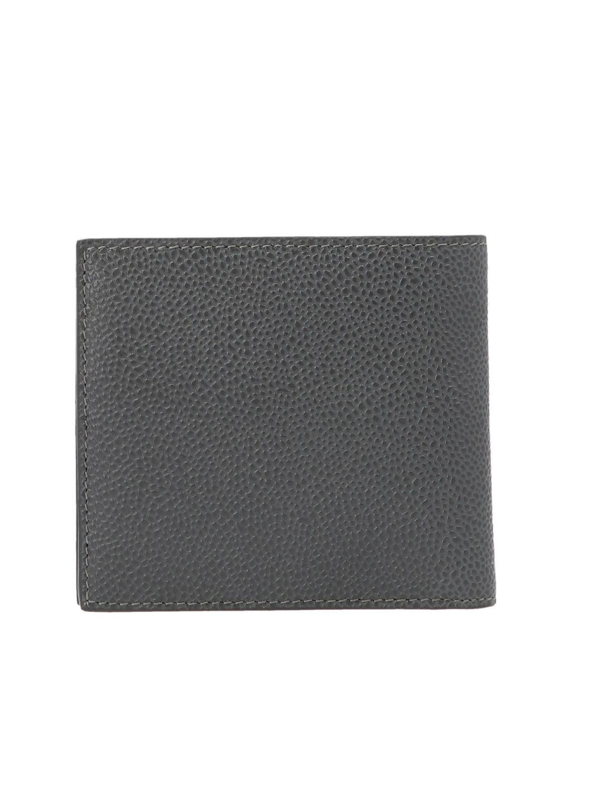 Shop Thom Browne 4 Bar Bifold Wallet In Grey