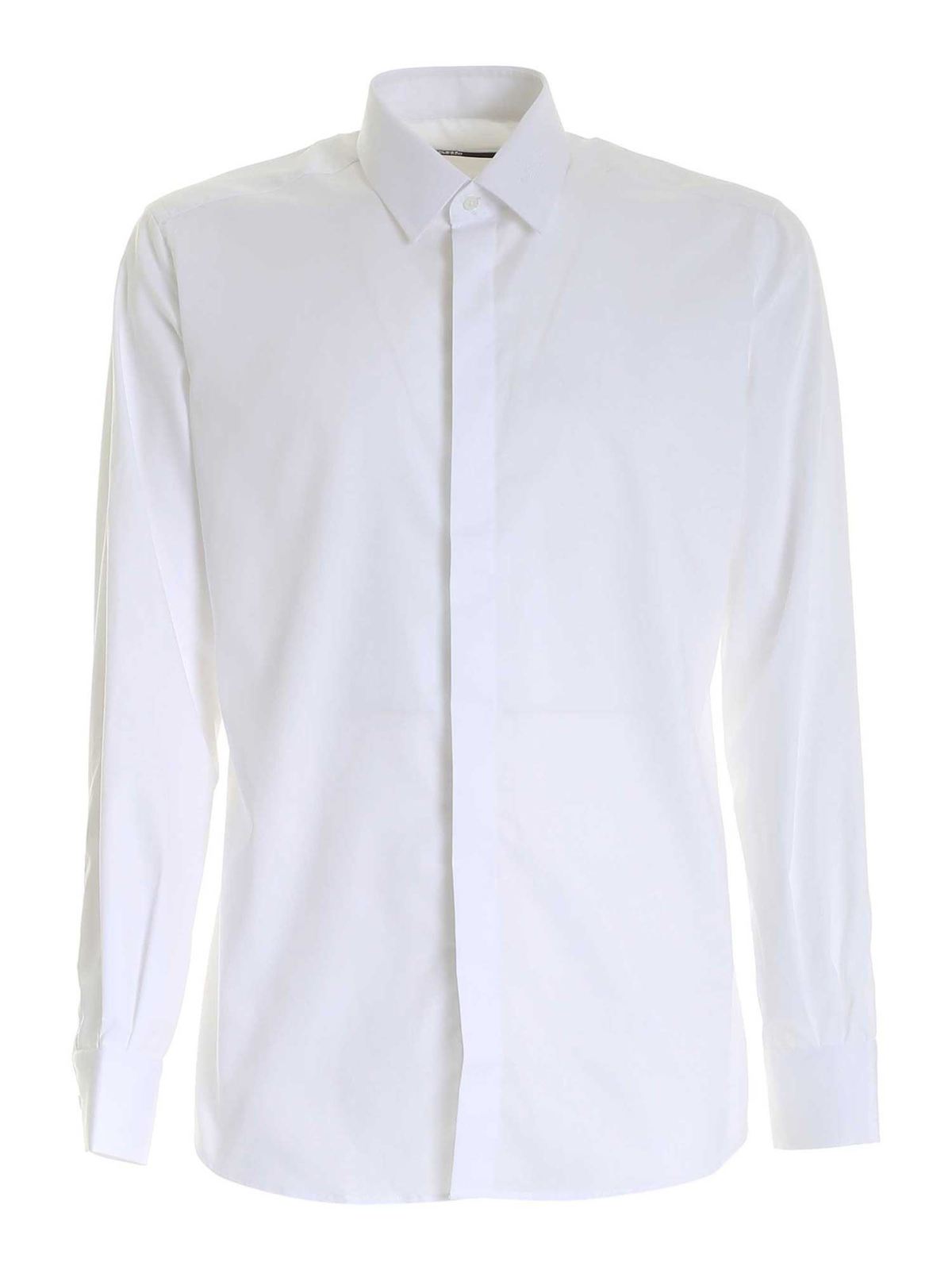 Karl Lagerfeld Logo Embroidery Shirt In White