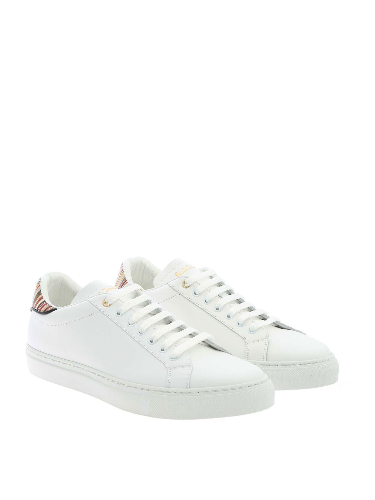 Shop Paul Smith Contrasting Details Sneakers In White