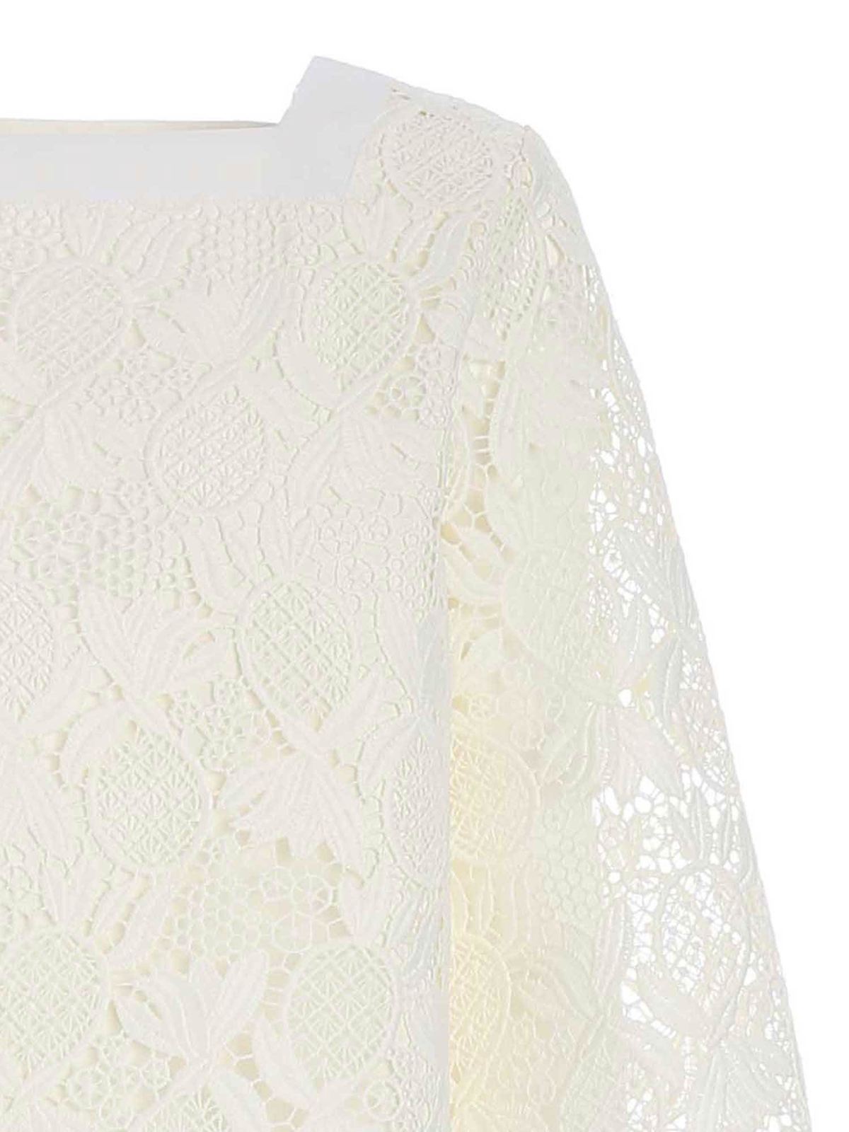 Shop See By Chloé Lace Blouse In Ivory Color In Blanco