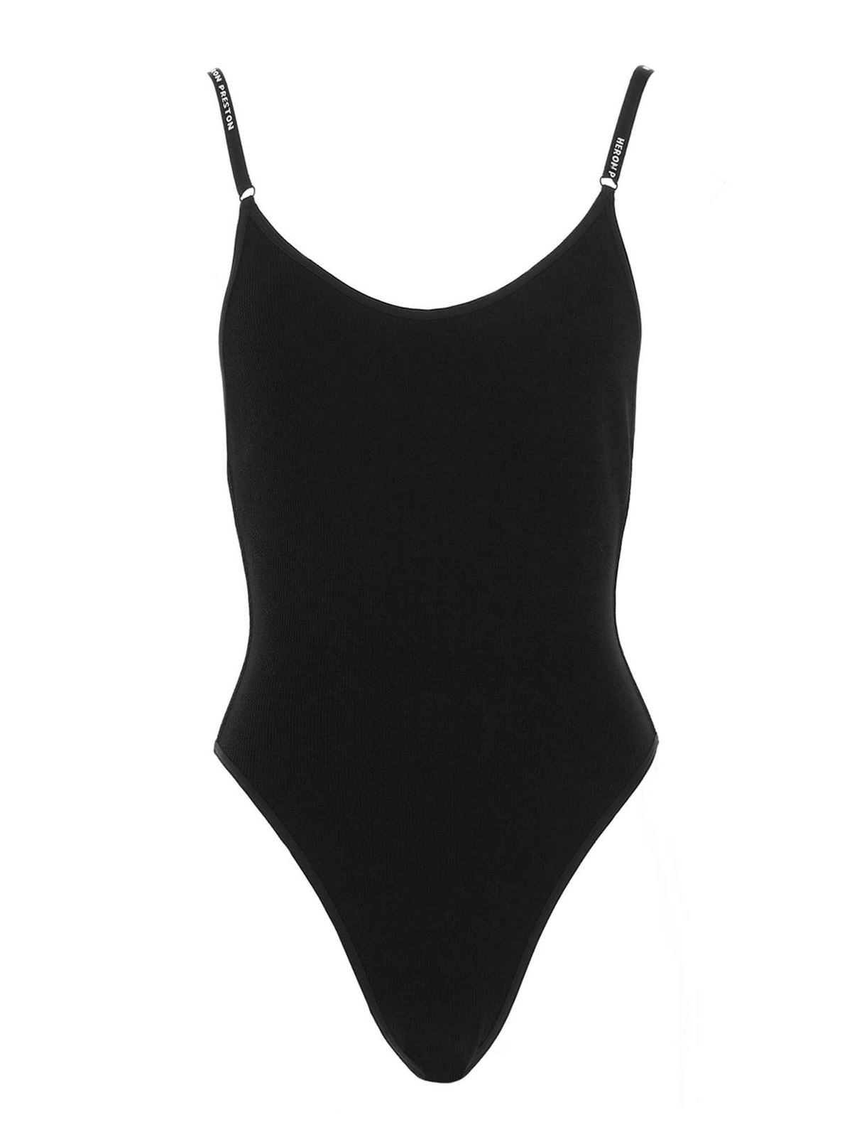 One piece Heron Preston Logo one piece swimsuit in black