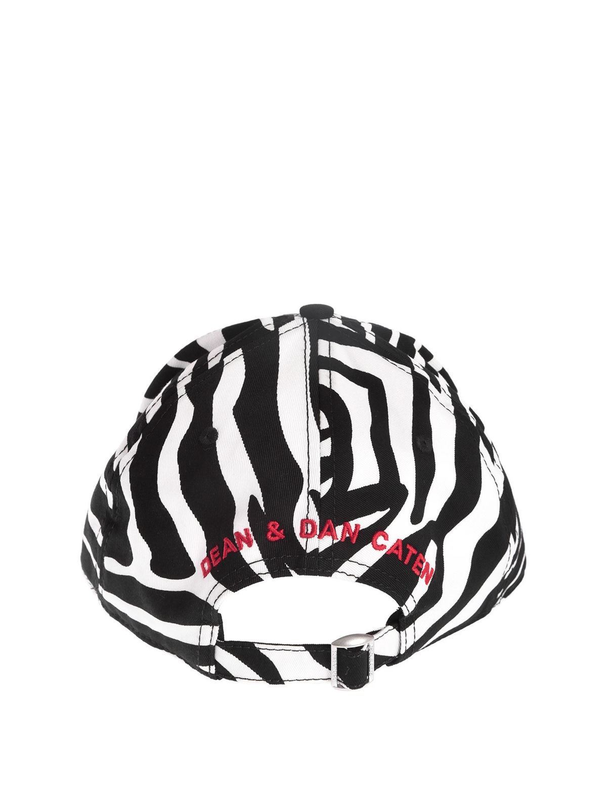 Shop Dsquared2 Zebra Baseball Cap In Animal Print