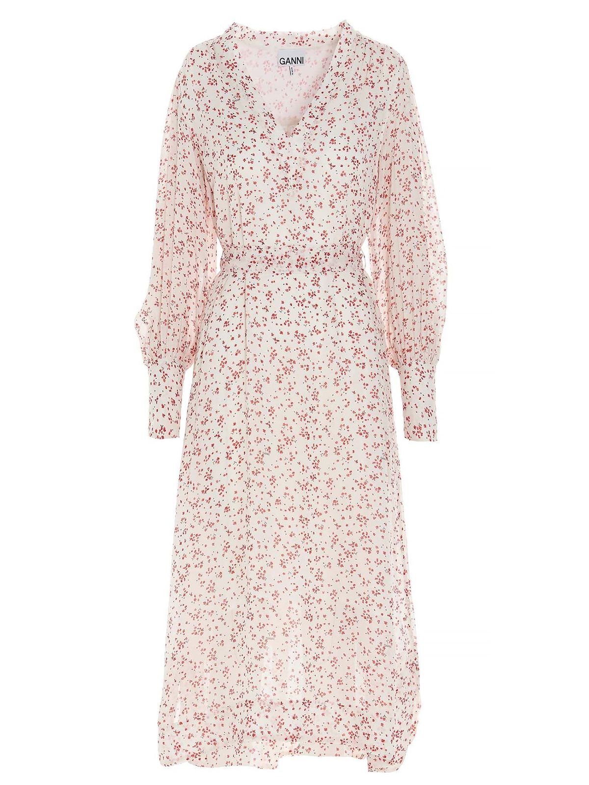 Ganni white floral dress 2025