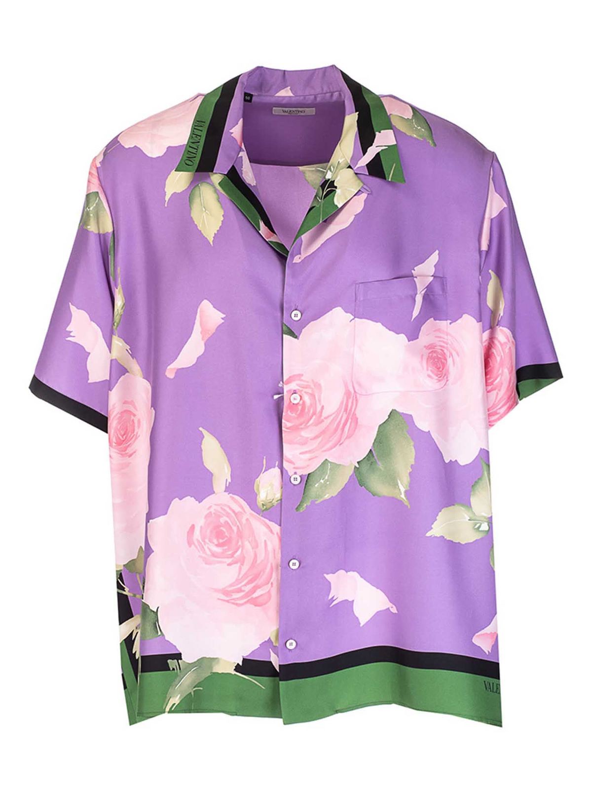 Valentino Garavani Flying Flowers Bowling shirt in purple