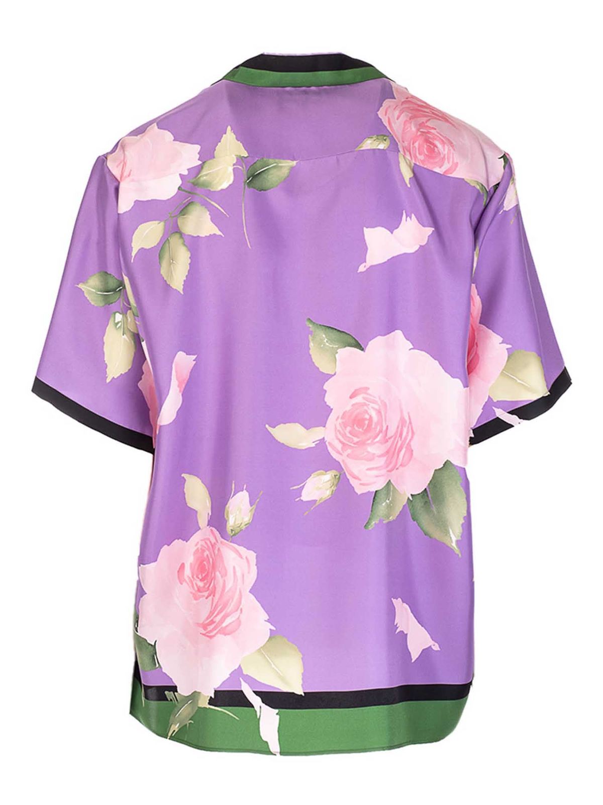 Valentino Garavani Flying Flowers Bowling shirt in purple