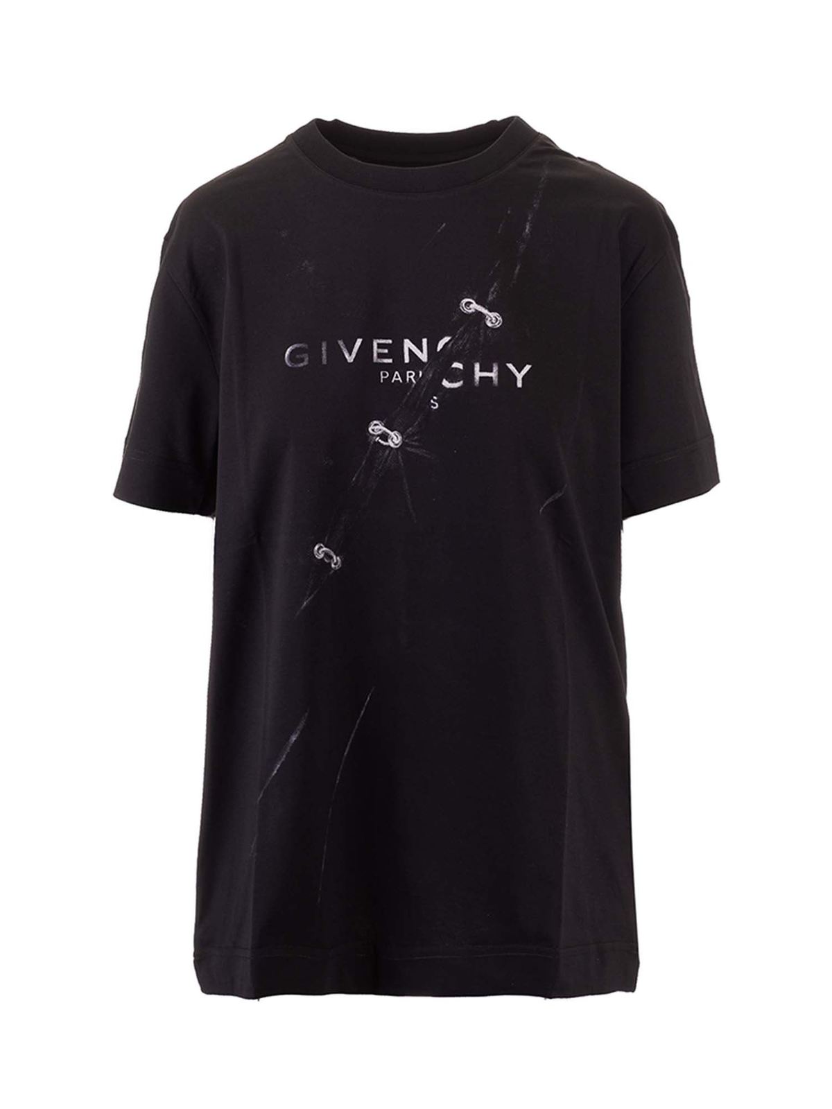 Givenchy Trompe L'œil T-shirt in black - Black | BW707Z3Z51001