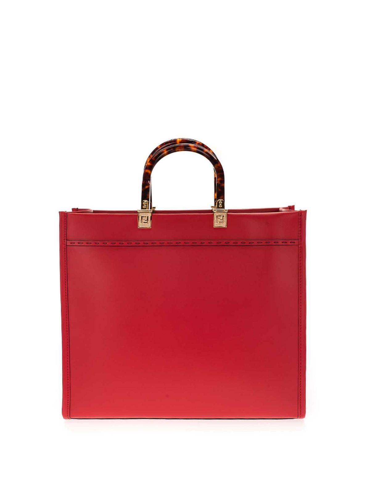 Fendi Sunshine Medium Leather Shopper Tote Bag In Pink