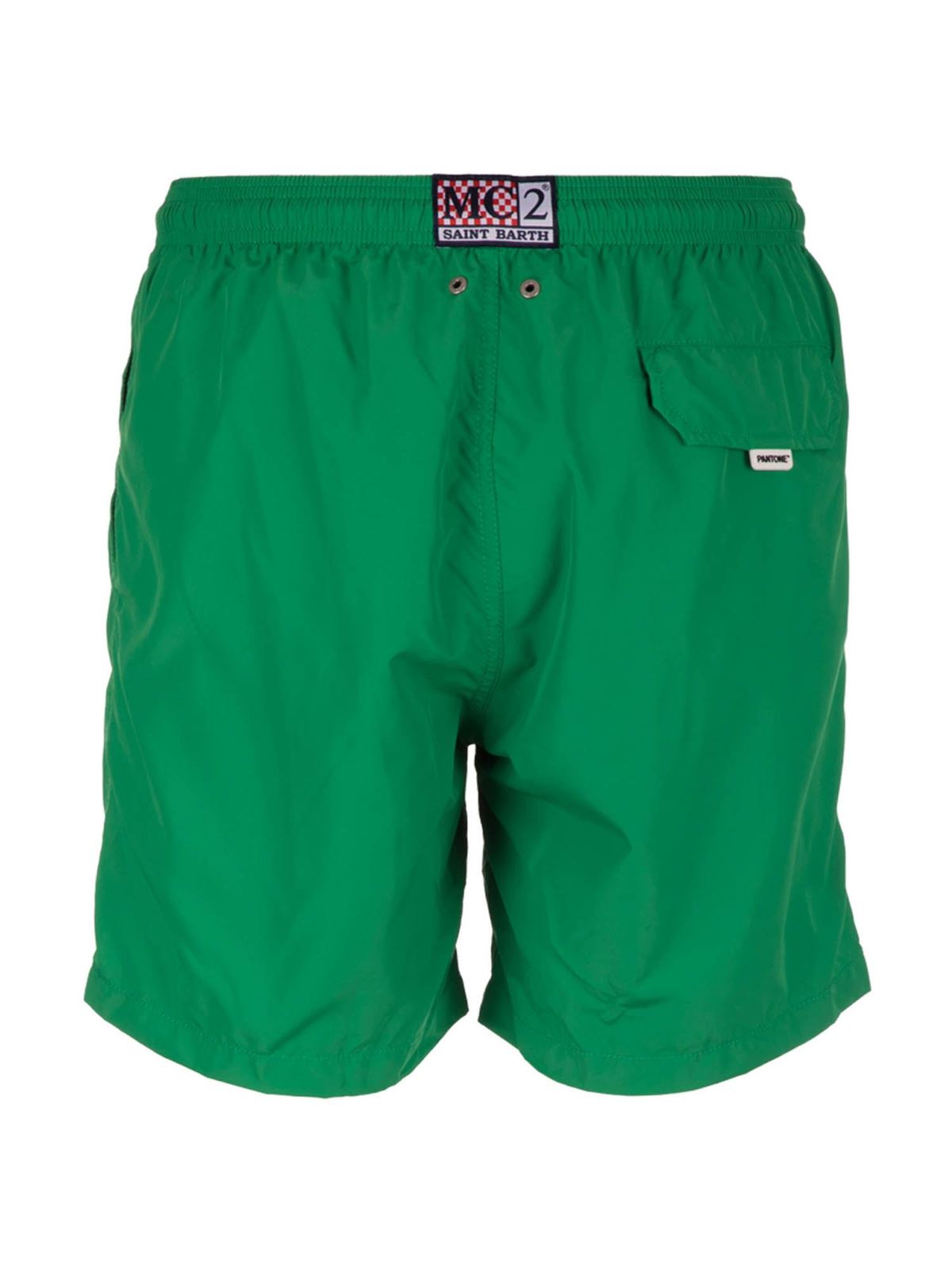 Shop Mc2 Saint Barth Boxers De Baño - Pantone In Green