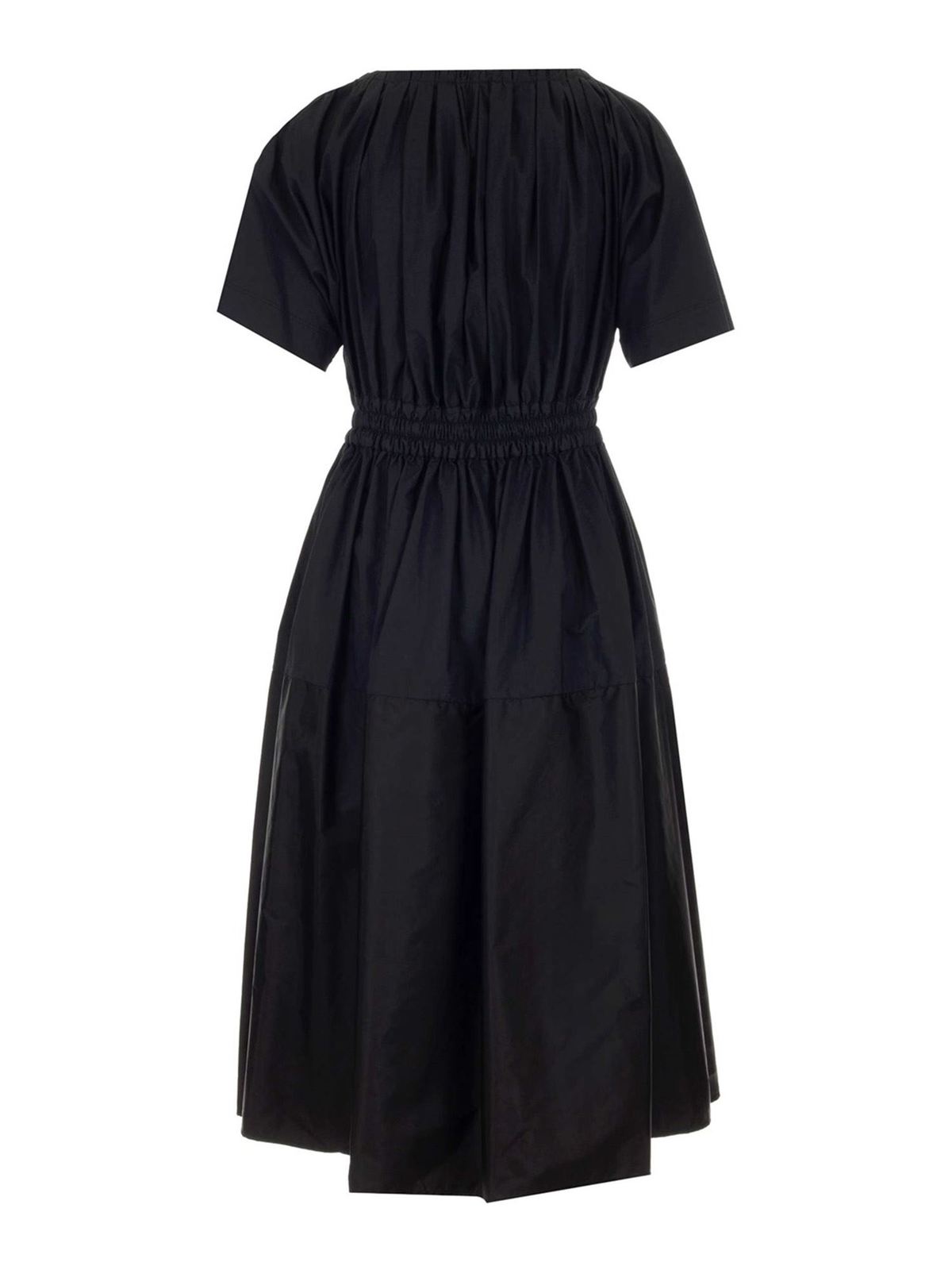 knee length dresses for ladies Moncler Pleated midi dress Black - Women main image 1