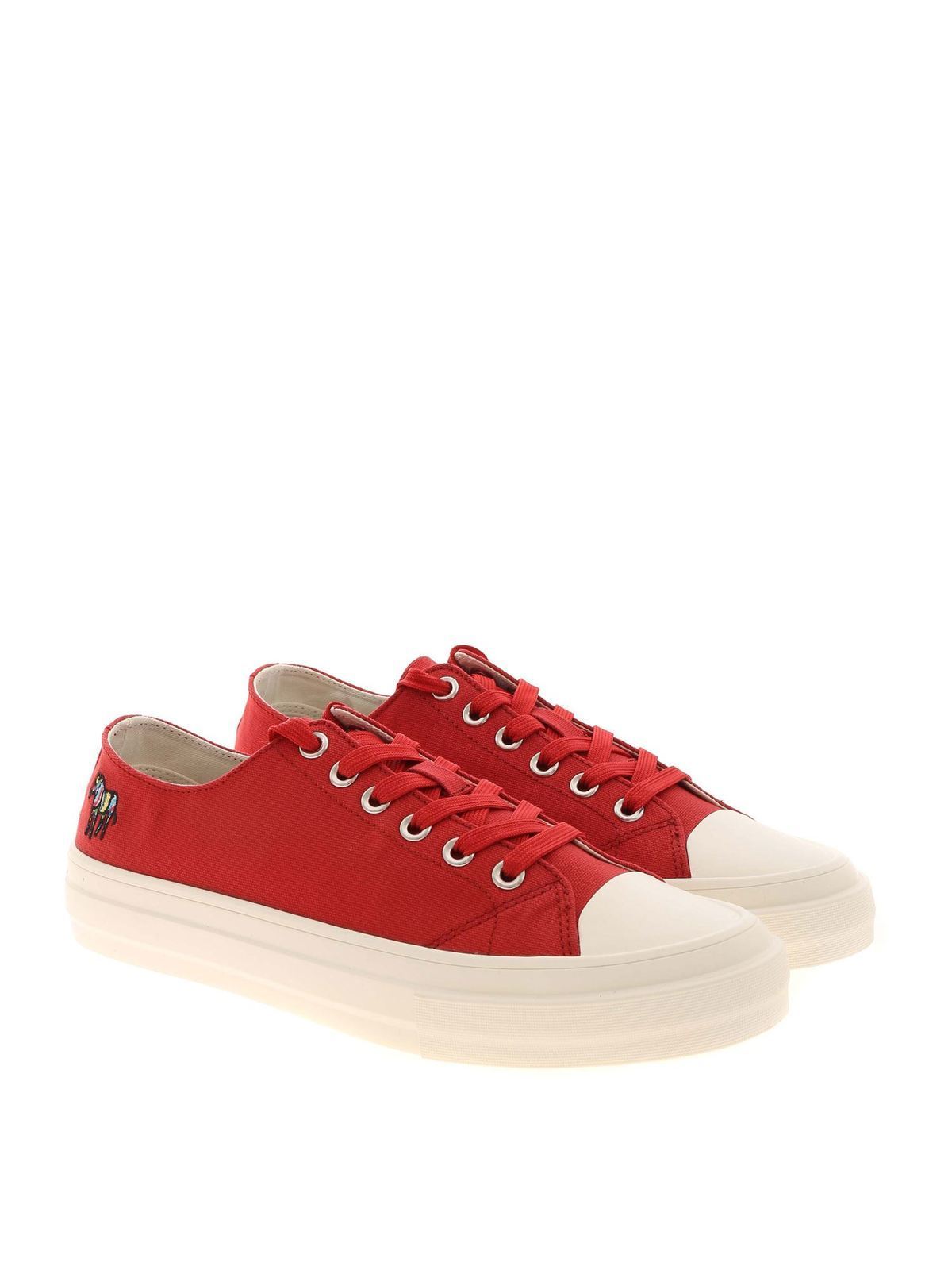 Shop Ps By Paul Smith Zebra Embroidery Kinsey Sneakers In Red