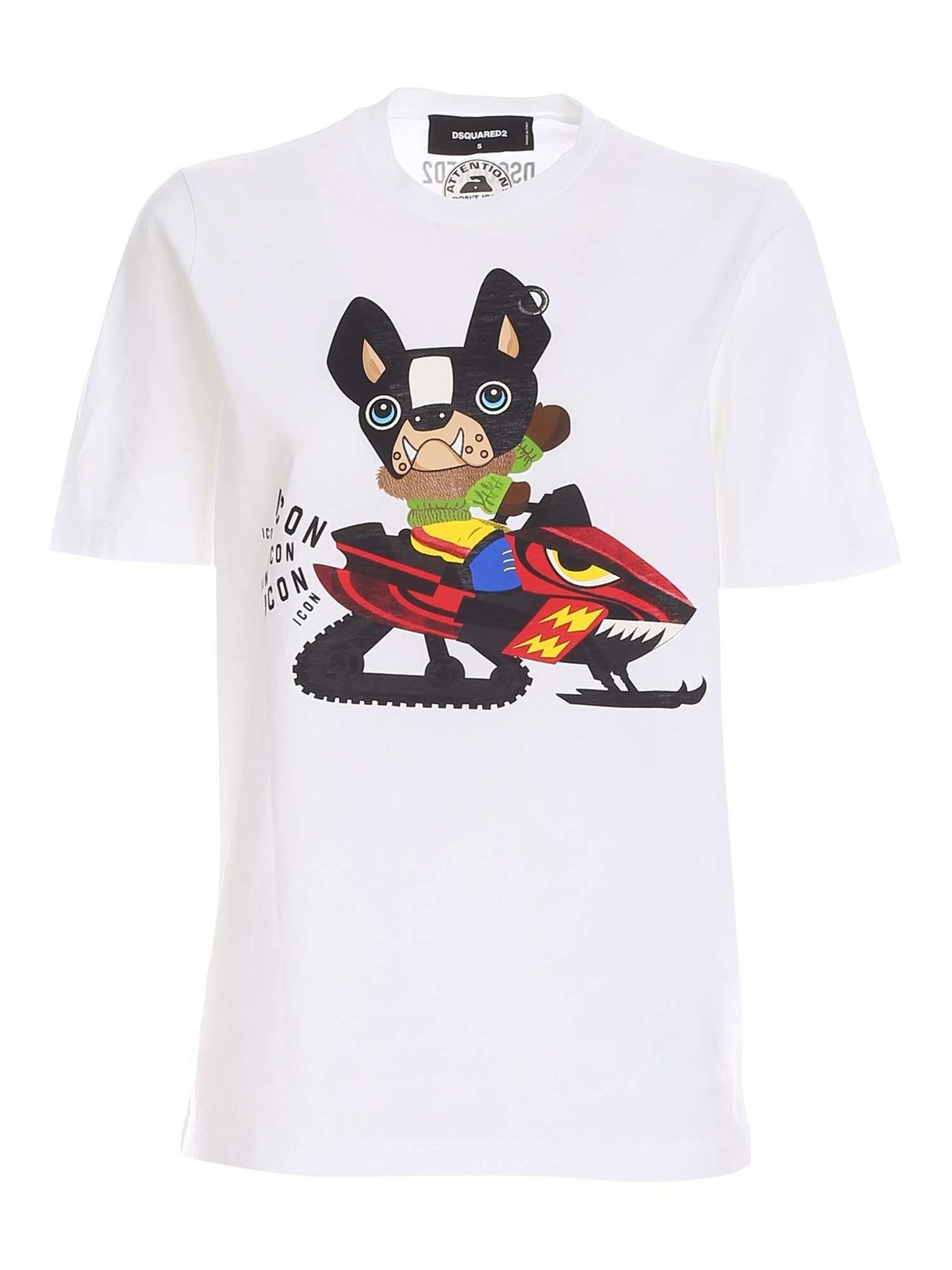 Dsquared2 Icon Dog T-shirt in white - White | S80GC0031S23009100