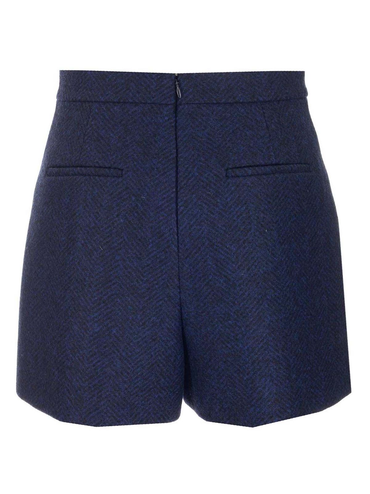 Valentino Red Shorts blu con bottoni a contrasto WR3RFF355Y7B01