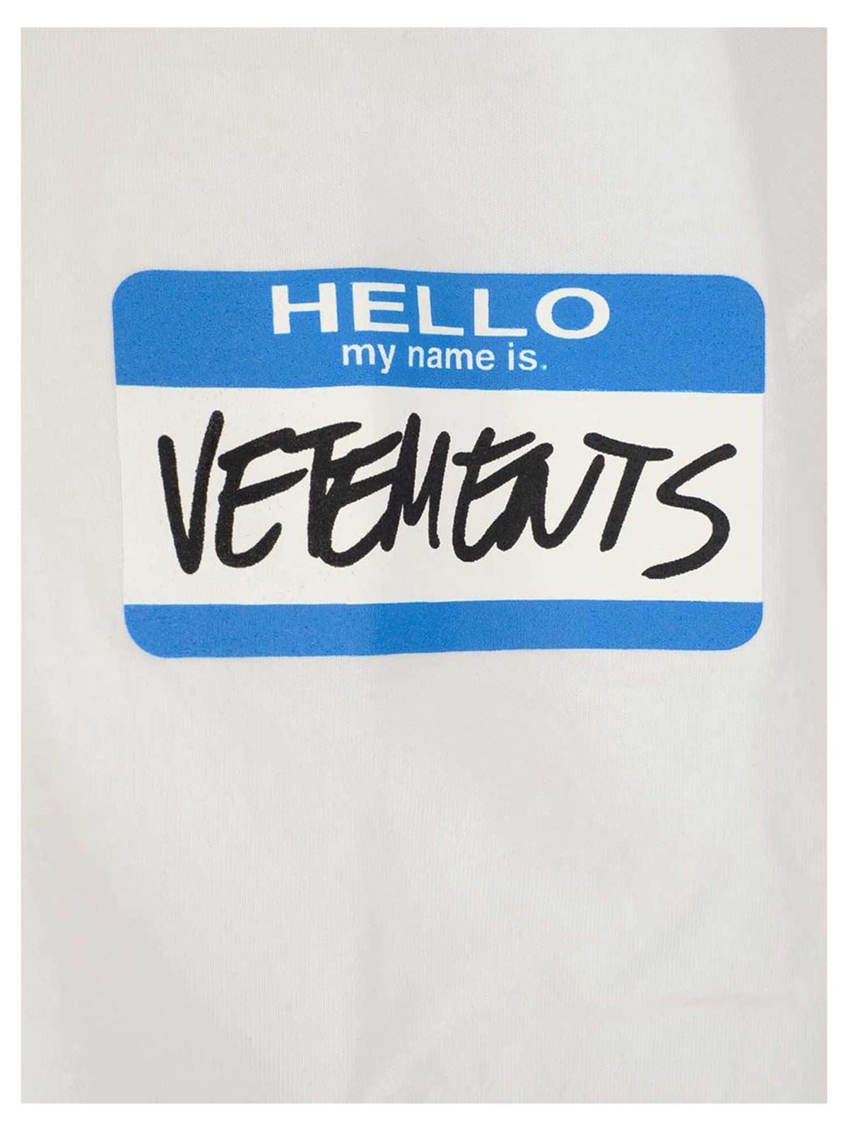 Vetements My Name Is Vetements T-shirt in white|UA52TR330WWHITE