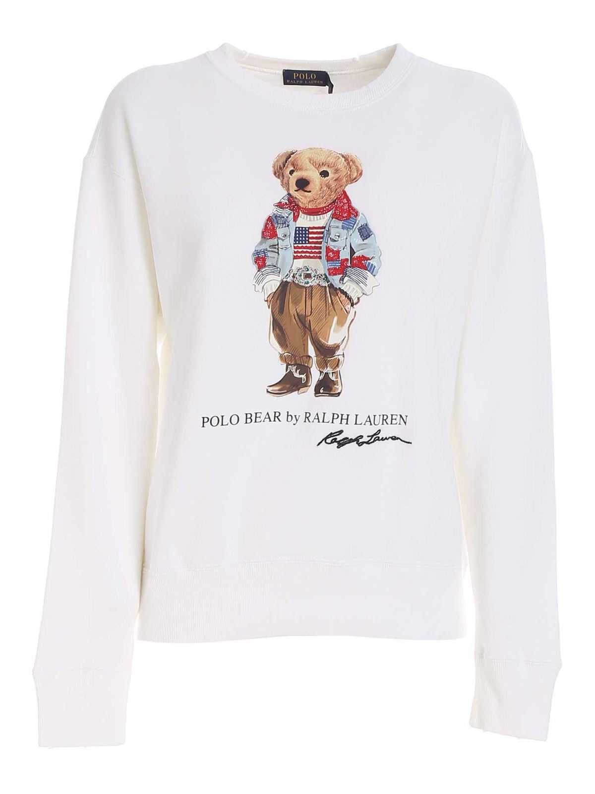 Polo bear hot sale white sweatshirt