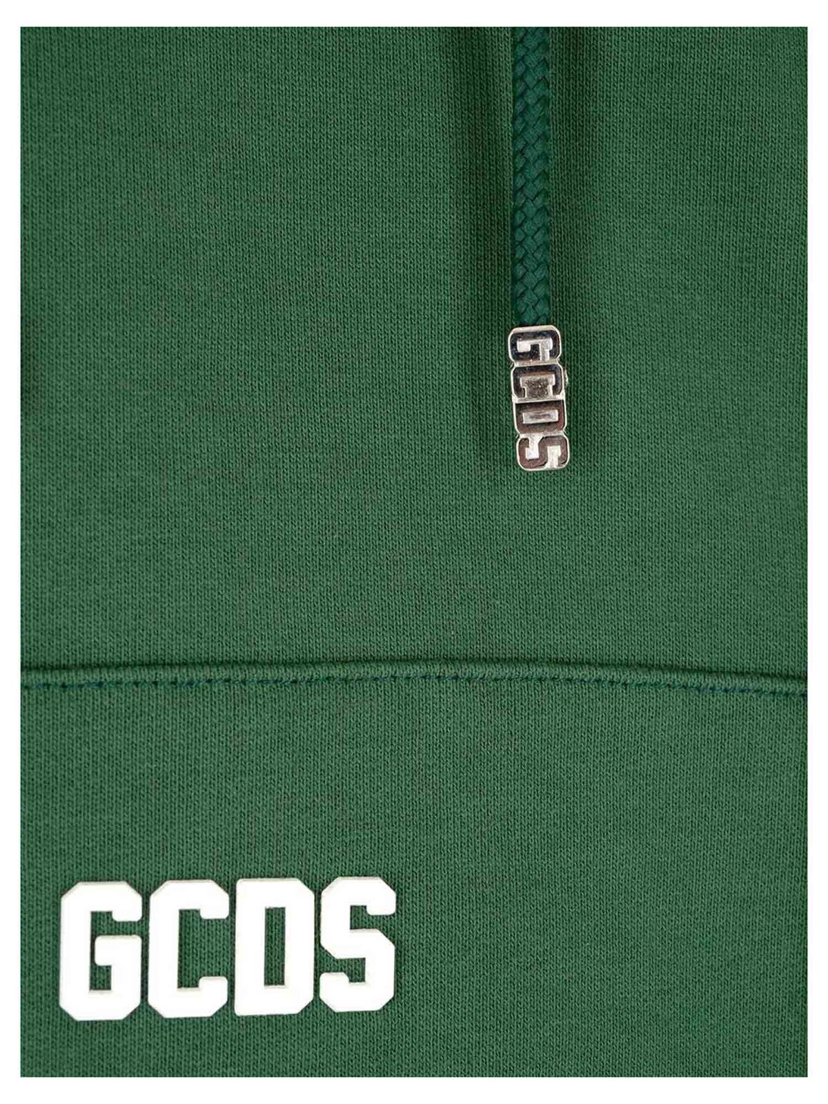 Shop Gcds Raised Logo Hoodie In Green