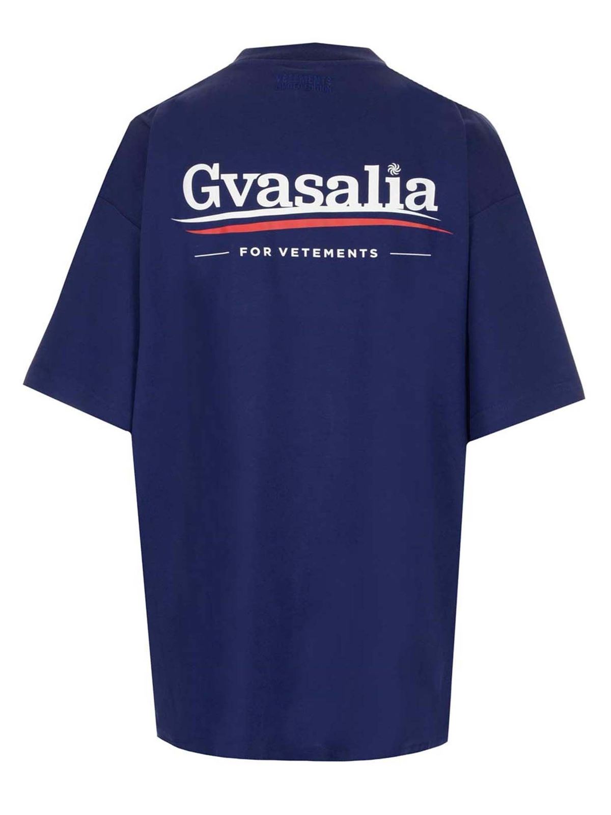 Vetements Gvasalia T-shirt in blue - Blue|UA52TR220NDARKBLUE