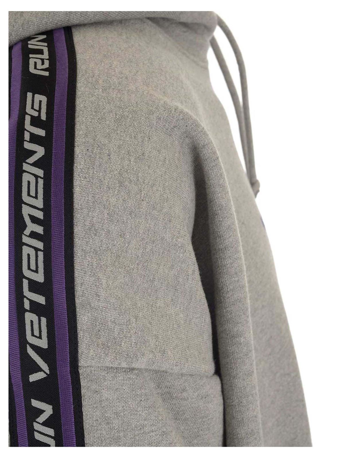 vetements grey run hoodie