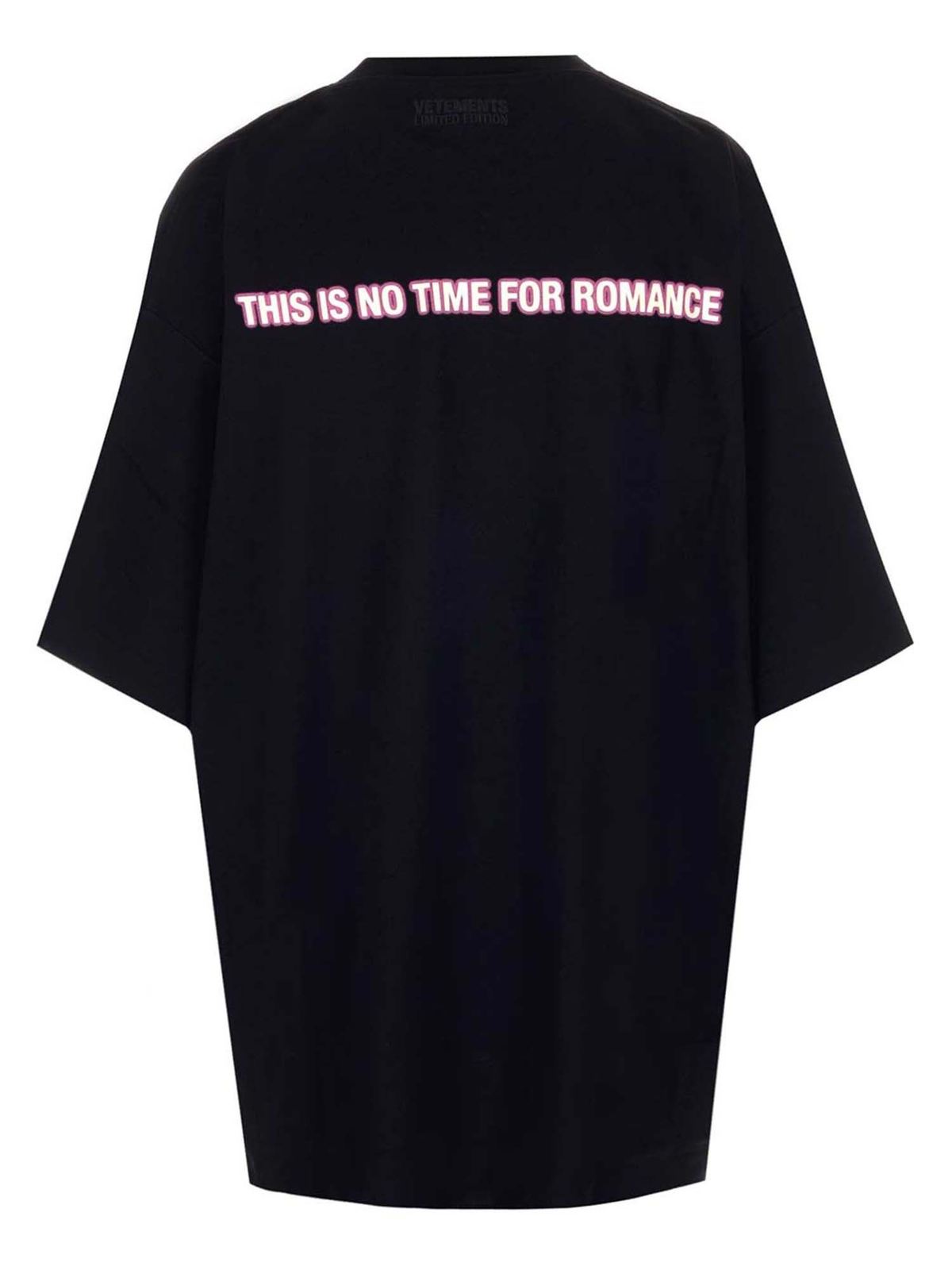 Tシャツ・カットソー Vetements No Time For Romance Tshirt Vetements No Time For Romance T-shirt in black | UA52TR440BBLACK