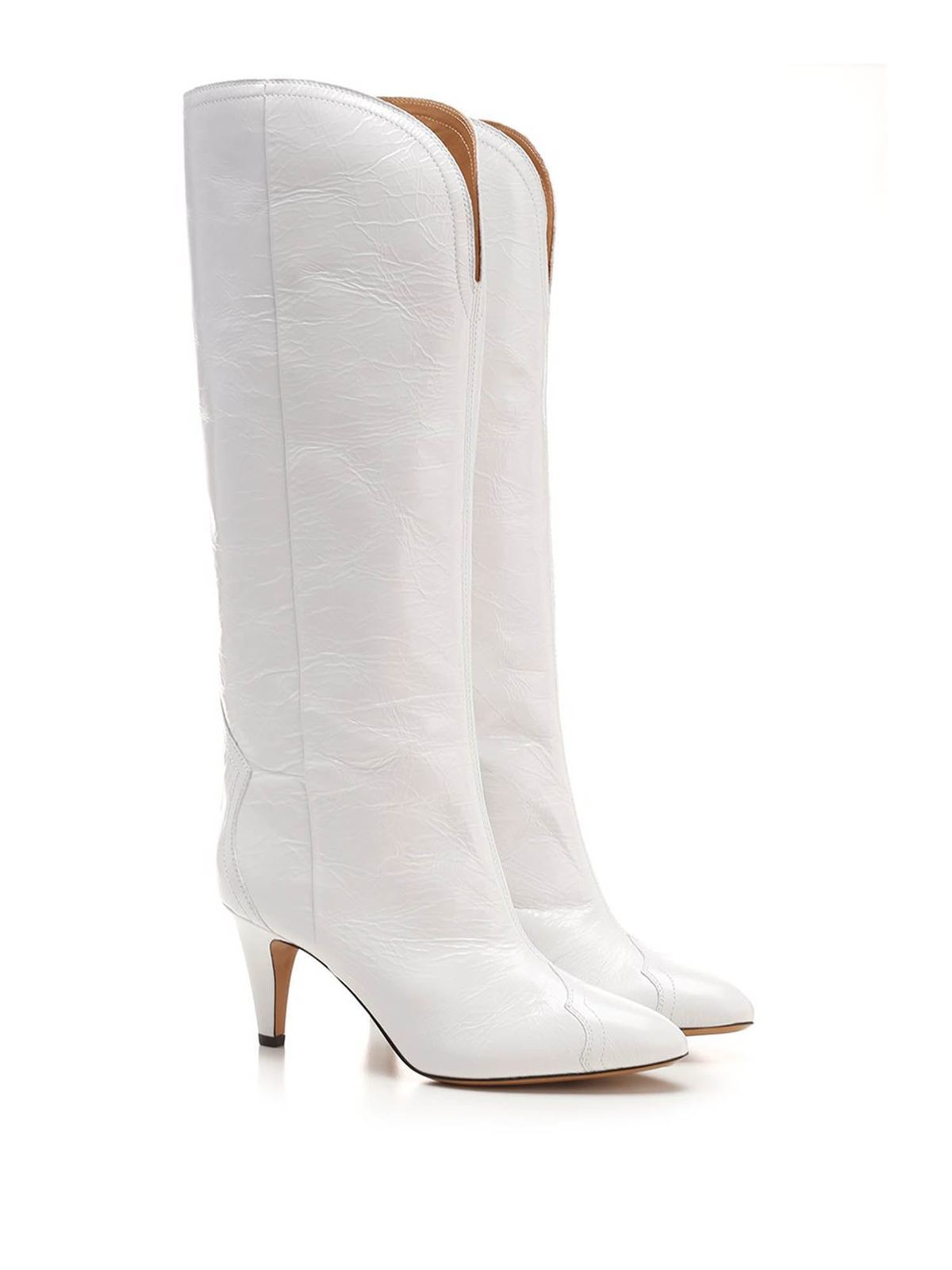Jeg har erkendt det ledningsfri stang Boots Isabel Marant - Lestany boots in white - BT020421A001S20WH