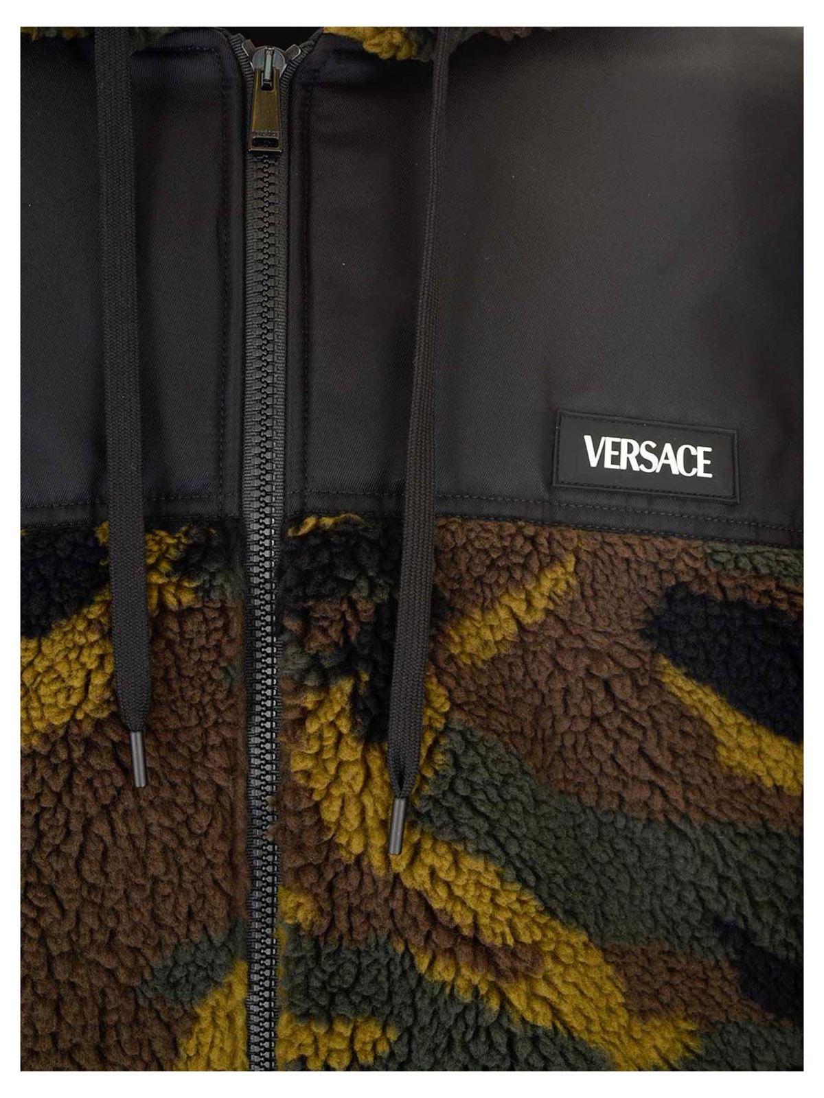 VERSACE 迷彩柄ミリタリージャケット Versace Green & Black 