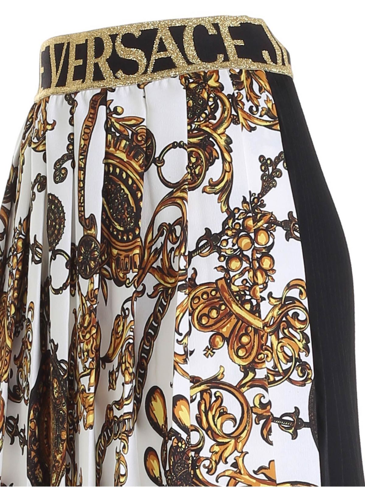 Versace baroque-print pleated skirt - Black